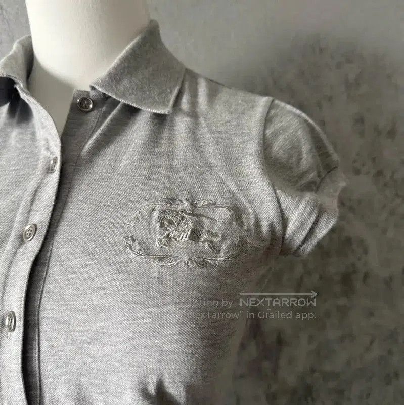 Burberry Burberry Gray Cotton Blend Polo Shirt. Size S / US 4 / IT 40 - 3 Thumbnail