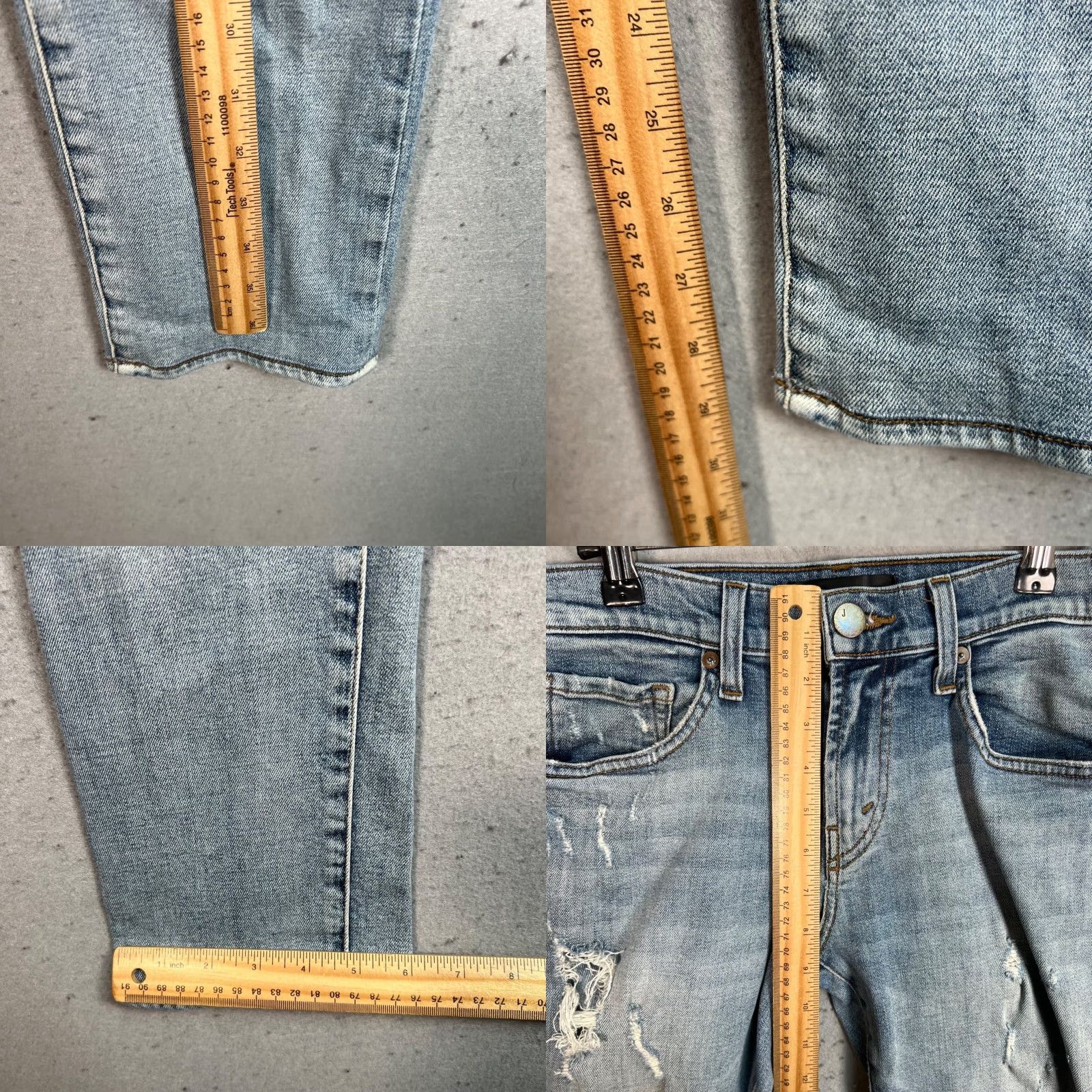 J Brand J Brand Womens Tyler Skinny Jeans Size 29 Blue Light Wash Distressed Denim Size 29" - 8 Thumbnail
