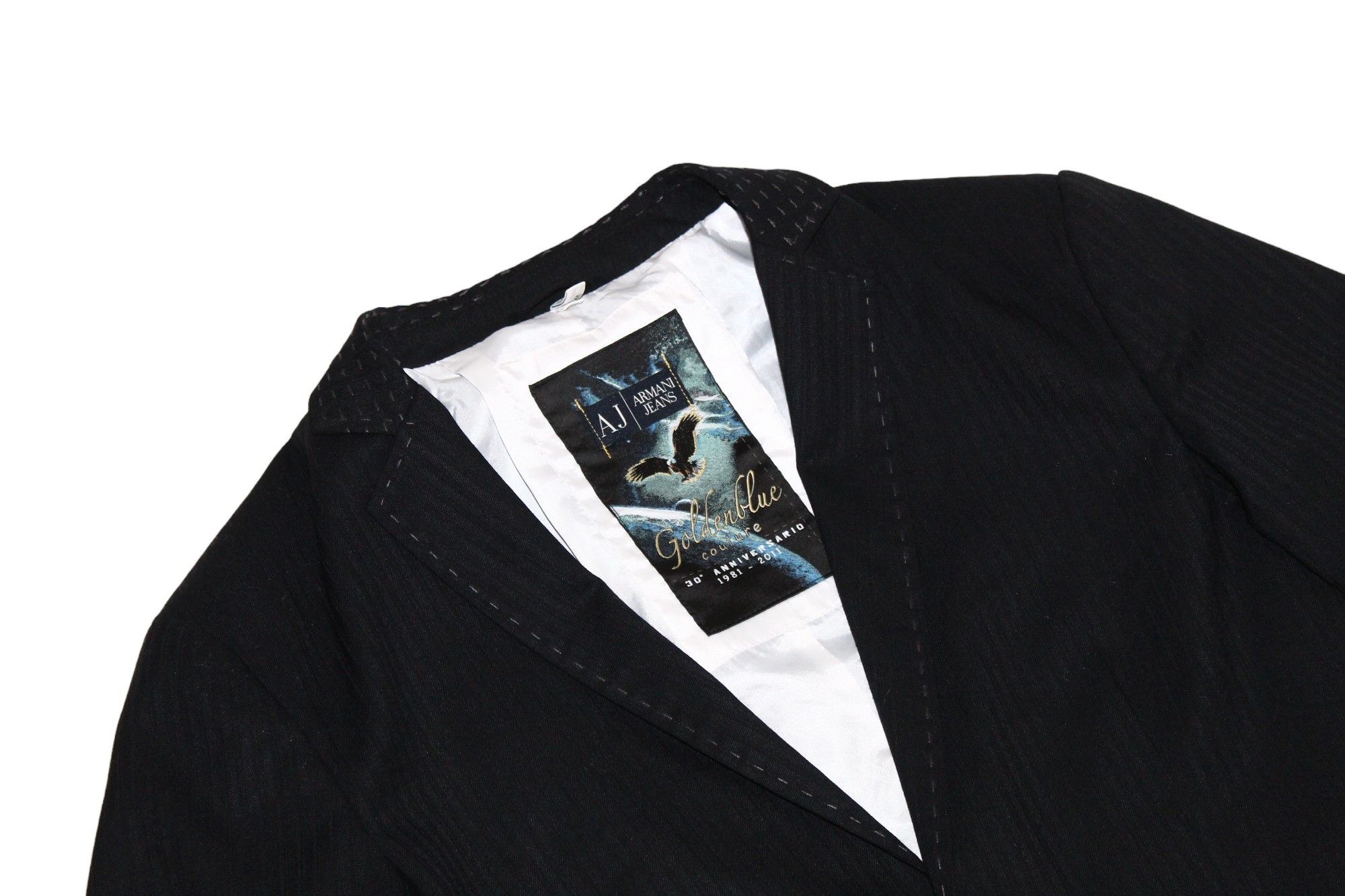 Giorgio Armani Rare🔥 Armani Jeans Golden Blue Couture lined tuxedo jacket Size US S / EU 44-46 / 1 - 4 Thumbnail