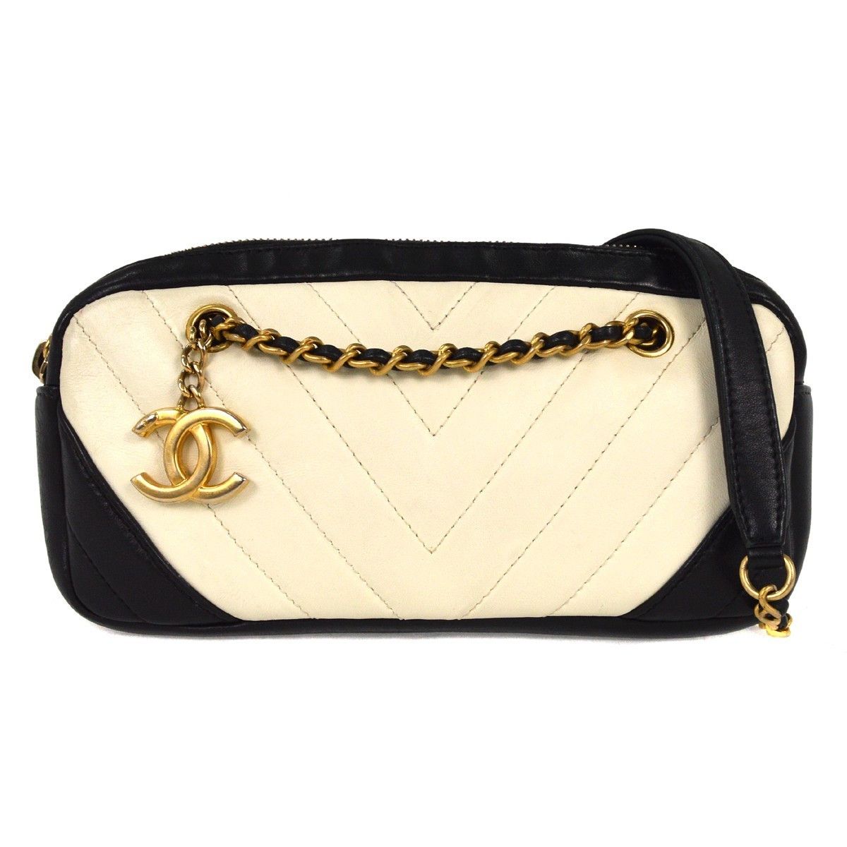 Chanel Chanel Chevron Camera Bag Quilted Leather Size ONE SIZE - 1 Thumbnail