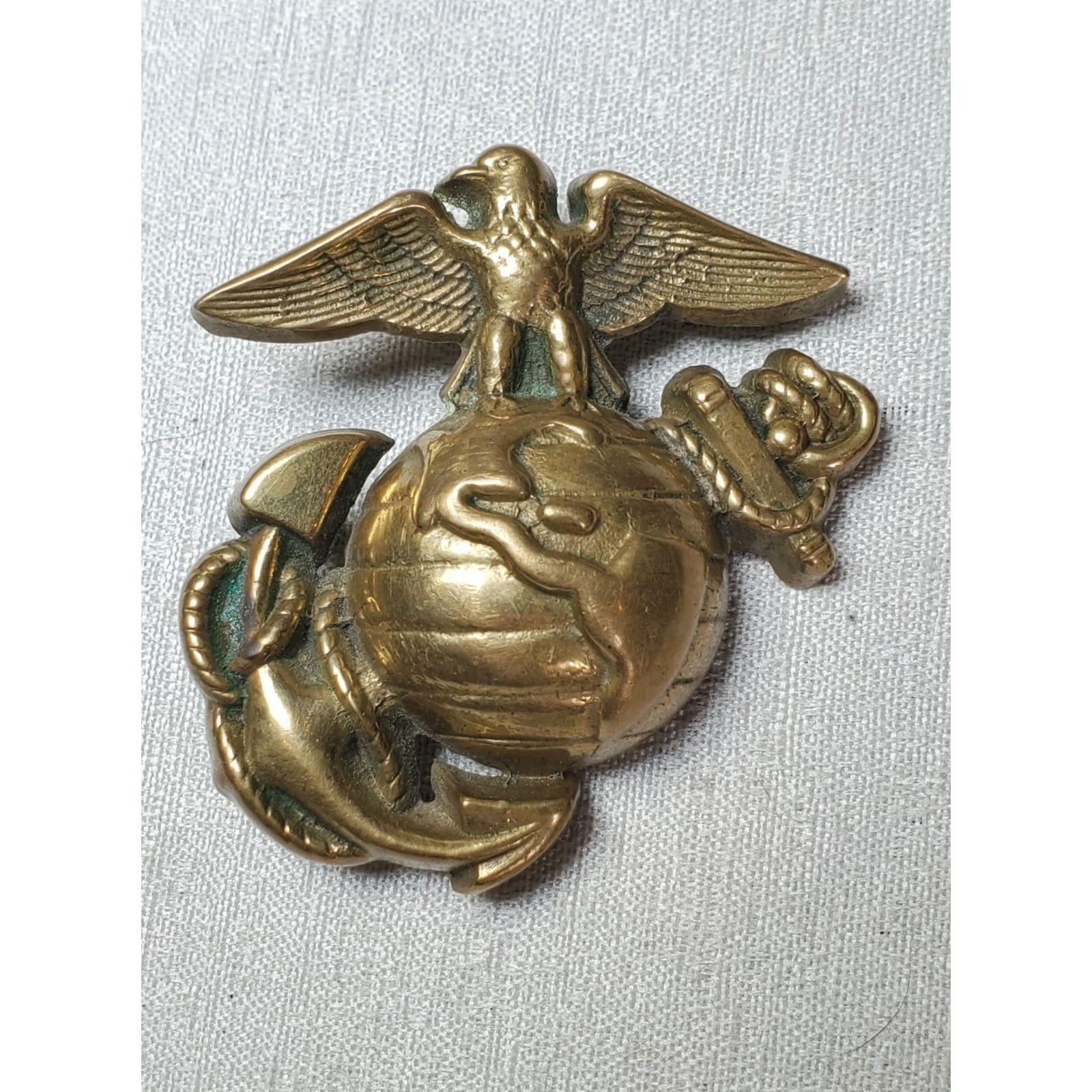 Vintage VINTAGE Baron Buckles USMC Marine Corps Brass Eagle Emblem Belt Buckle Leather Belt Mens Womens Adults Brown 1970s Size ONE SIZE - 7 Thumbnail