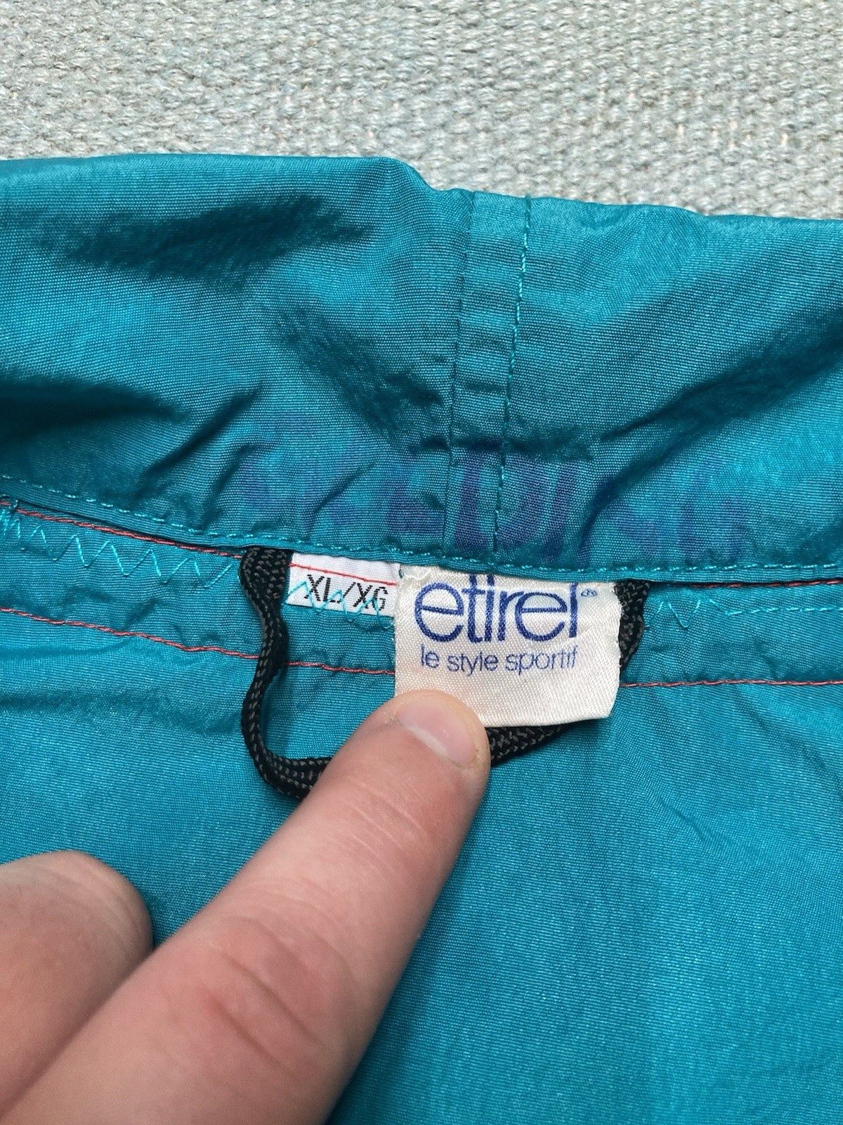 Vintage 80s anorak windbreaker jacket pullover half zip teal blue XL Size US XL / EU 56 / 4 - 5 Thumbnail