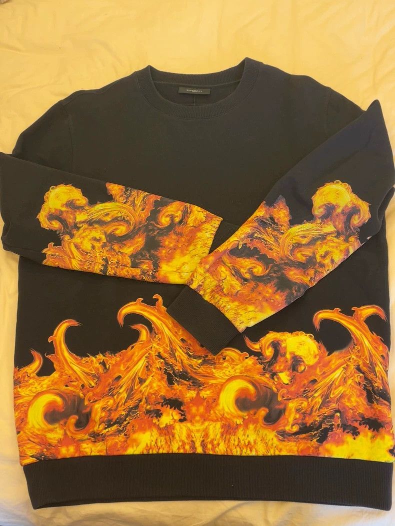 Givenchy Givenchy GVC vintage flame hem hoodie, 14SS size Size US L / EU 52-54 / 3 - 1 Thumbnail