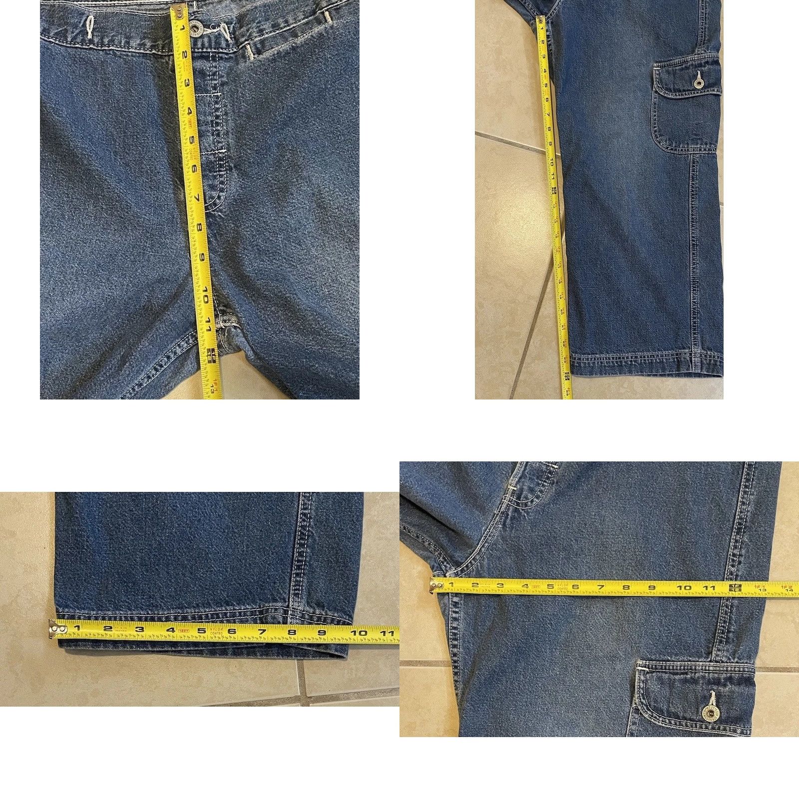 Vintage VINTAGE Levis Baggy Cargo Capri Jeans 33 24 Women Blue Big Pockets Striped 90s Y2K Retro Hip Hop Punk Logo Jeans Mens Womens Boys Girls Size 24" / US 00 / IT 34 - 8 Thumbnail