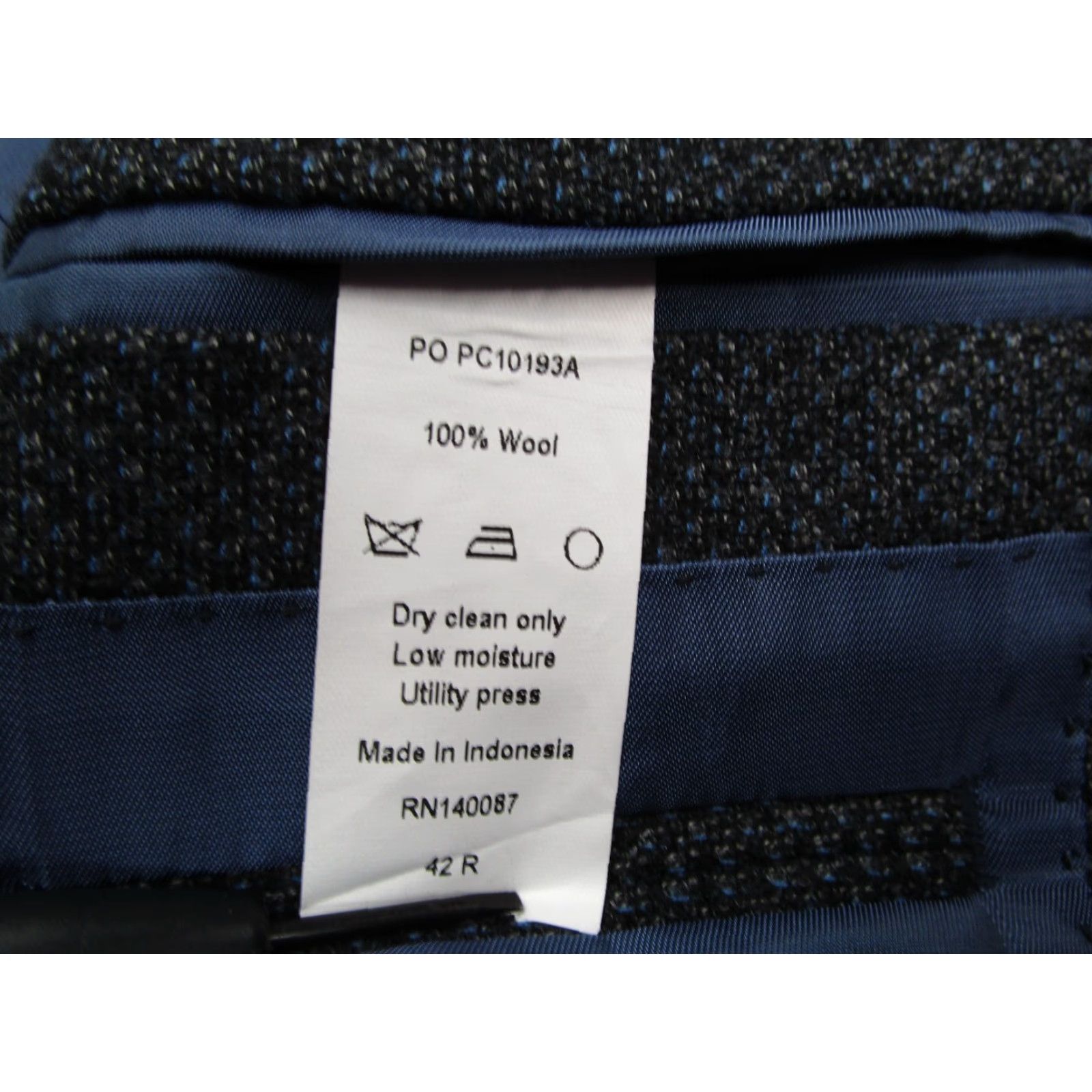 Hart Schaffner Marx Hart Schaffner Marx Blue Tweed Jacket Men 42 Regular Geometric 10 Pocket Sport Coat Wool Blazer Size 44R - 3 Thumbnail