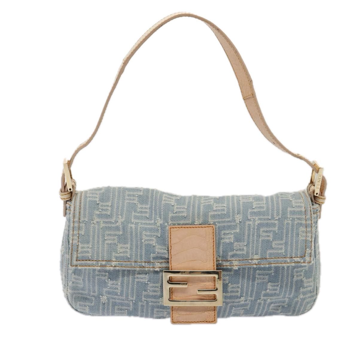 Fendi Baguette Blue Canvas Shoulder Bag (Pre-Owned) Size ONE SIZE - 1 Thumbnail