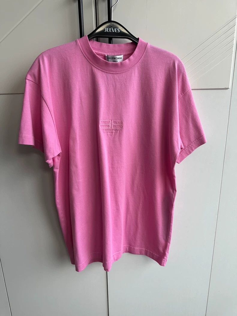 Balenciaga Balenciaga Pink embroidered chest short sleeve 2504-Nextarr Size XS / US 0-2 / IT 36-38 - 2 Thumbnail