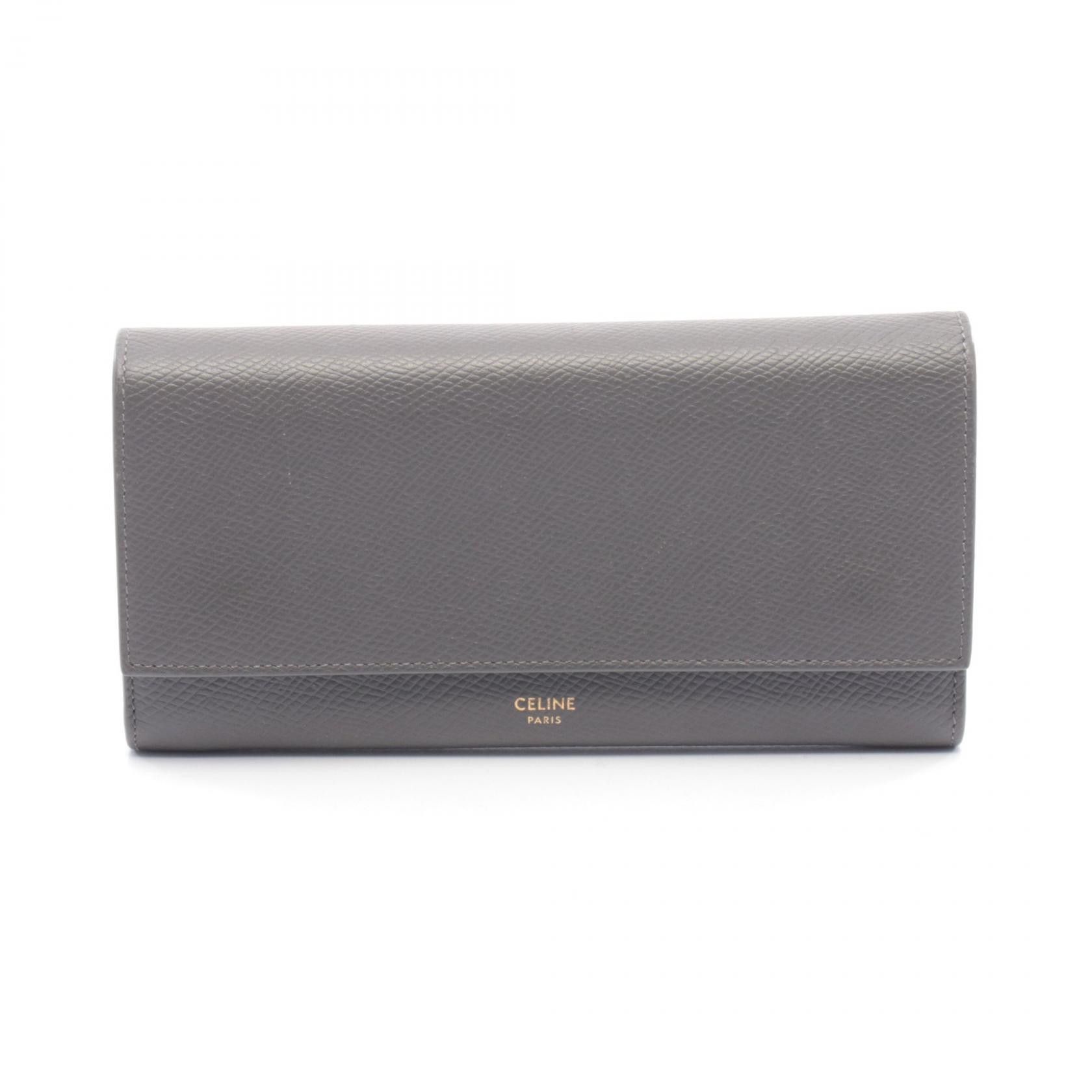 Celine Celine CELINE Large Flap Wallet Leather Long Wallet Leather Long Wallet 10B563BEL DUTY FREE for USA Size ONE SIZE - 1 Thumbnail
