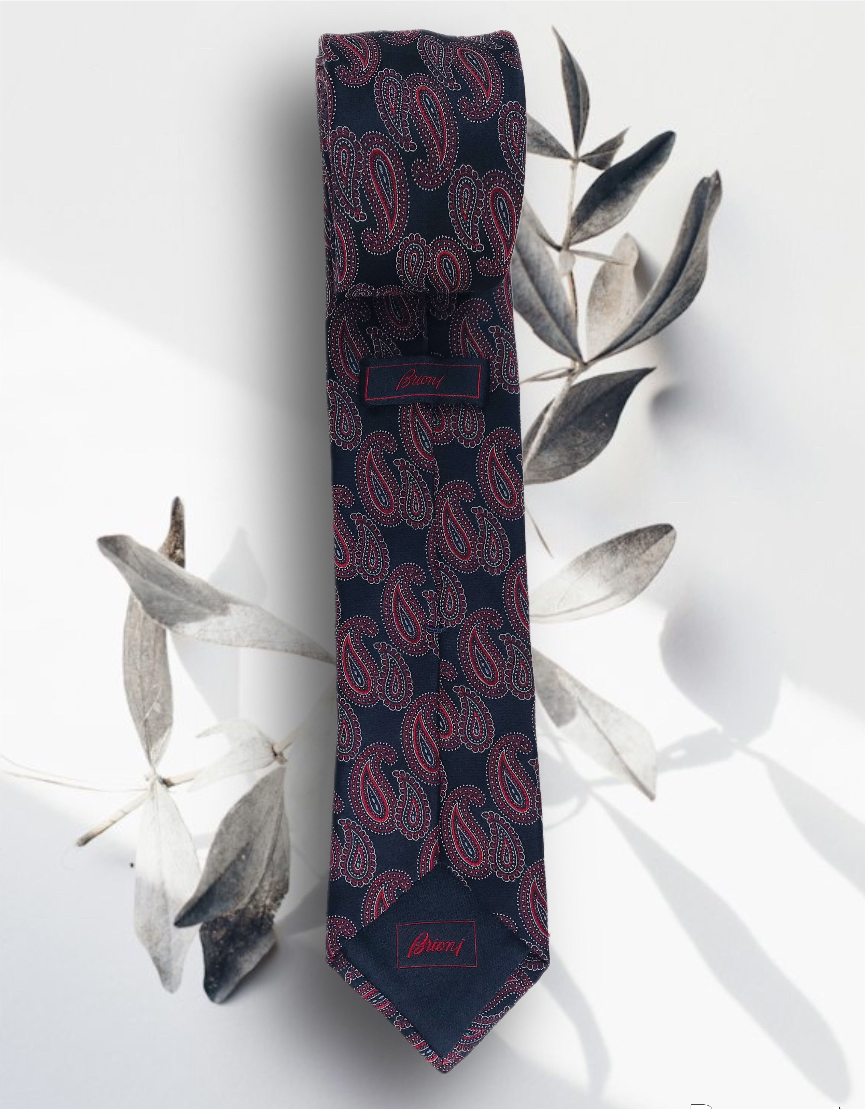 Brioni Brioni Tie Designer Necktie Geometric Silk Paisley Floral Size ONE SIZE - 1 Thumbnail