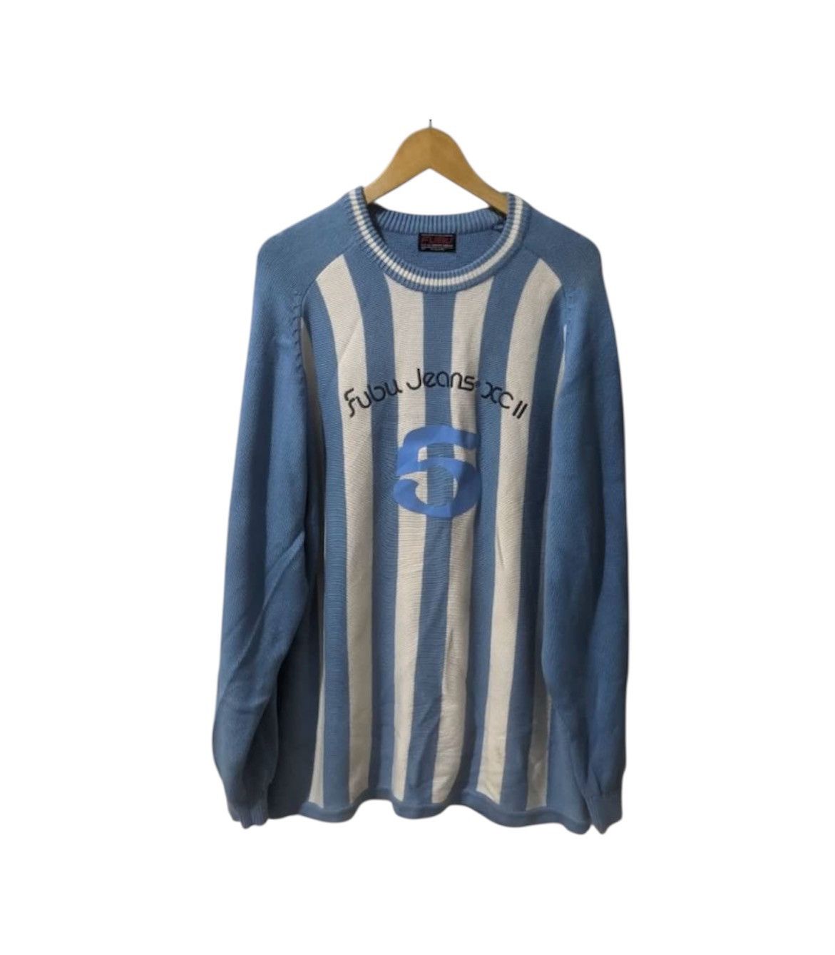 Fubu × Vintage Vintage Y2K Fubu Striped Knitwear Size US L / EU 52-54 / 3 - 1 Thumbnail