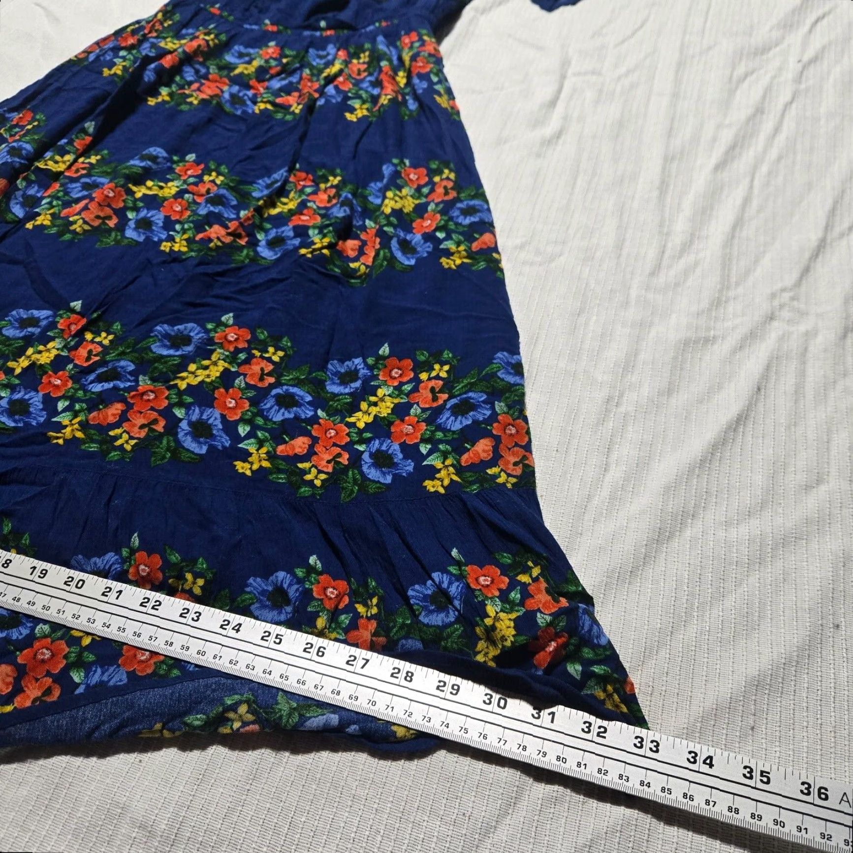 Old Navy OLD NAVY Blue Floral Tank Dress Adult Womens XS Extra Small Size 26" / US 2 / IT 38 - 7 Thumbnail