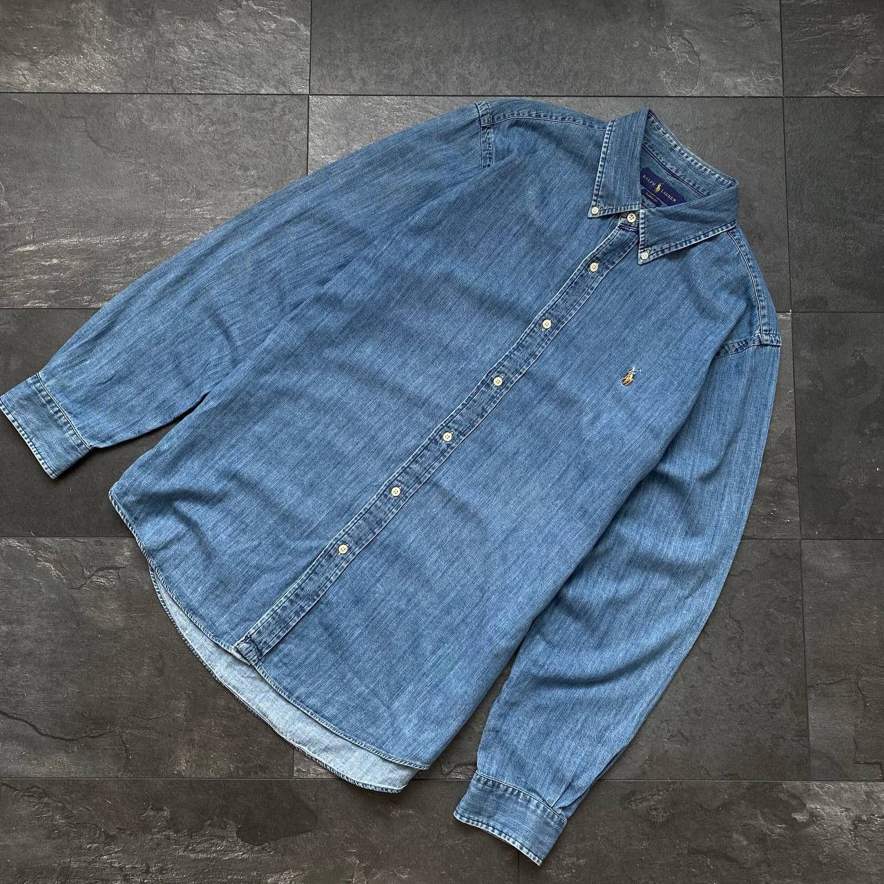 Polo Ralph Lauren × Streetwear × Vintage Vintage polo Ralph Lauren denim shirt button up Size US XL / EU 56 / 4 - 1 Thumbnail