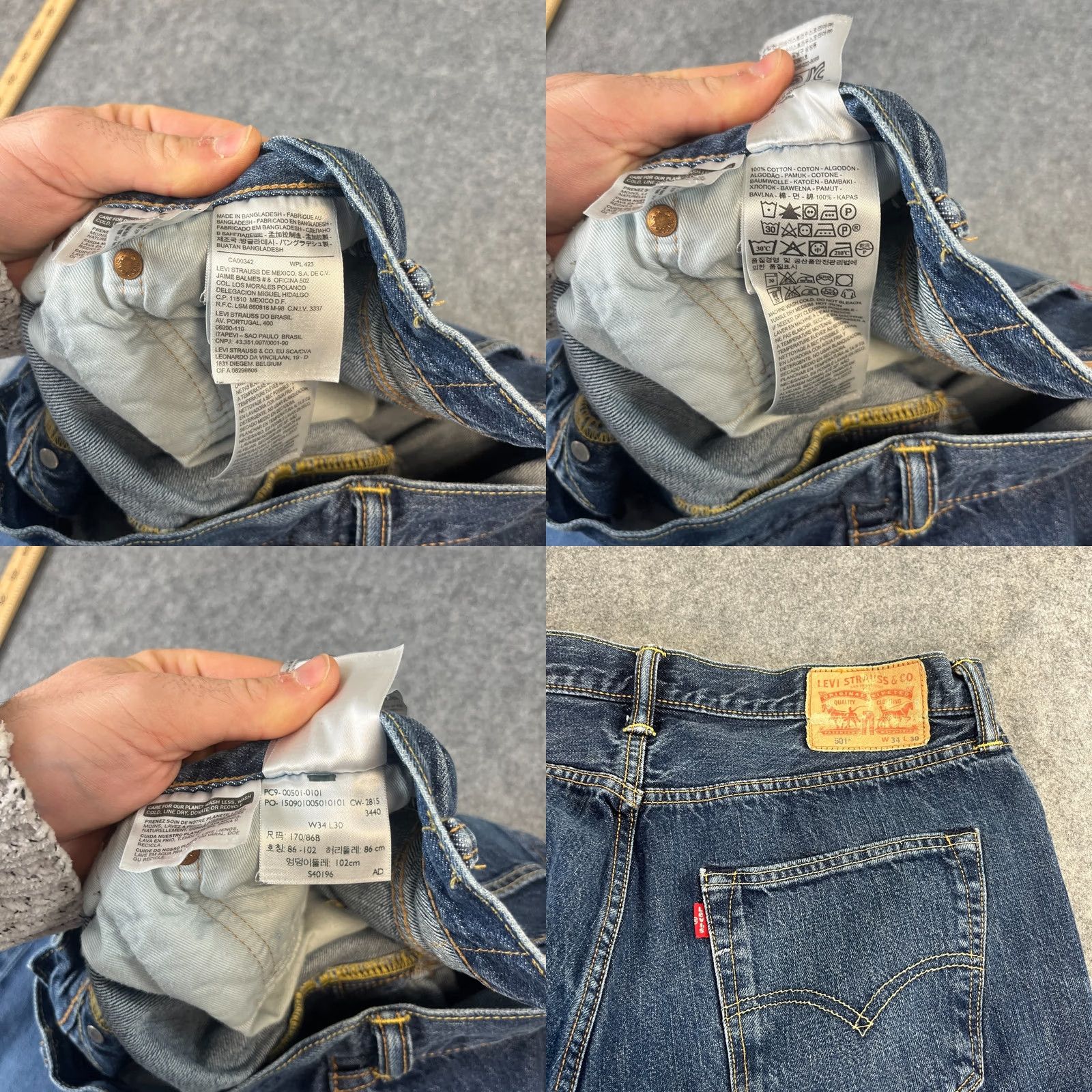 Levi's Levi's 501 Jeans Regular Straight 34 Dark Wash Blue Faded Button Fly Mens Vintage No N/A Size US 34 / EU 50 - 8 Thumbnail