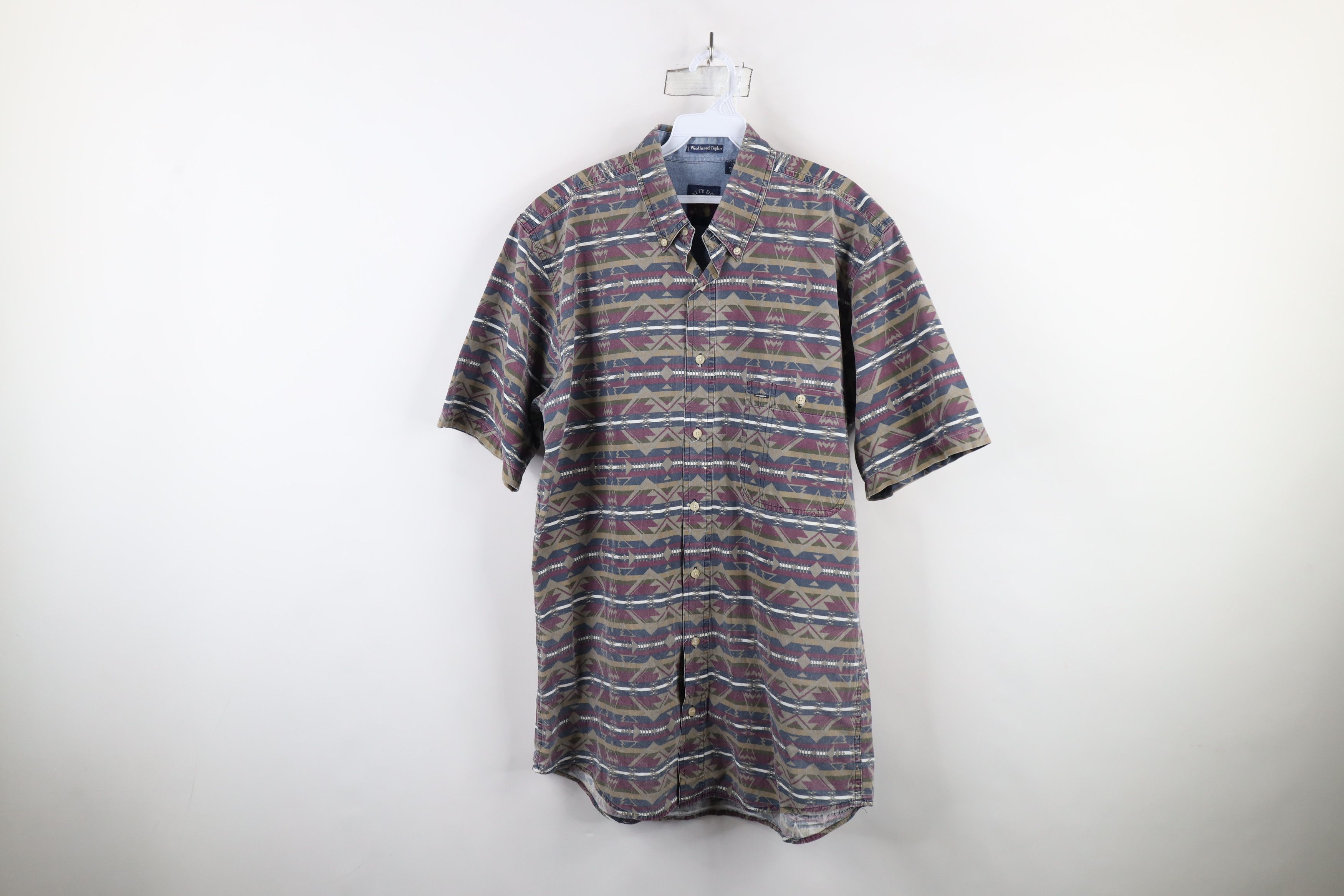Vintage Vintage 90s Streetwear Stonewash Southwestern Button Shirt Size US L / EU 52-54 / 3 - 1 Thumbnail