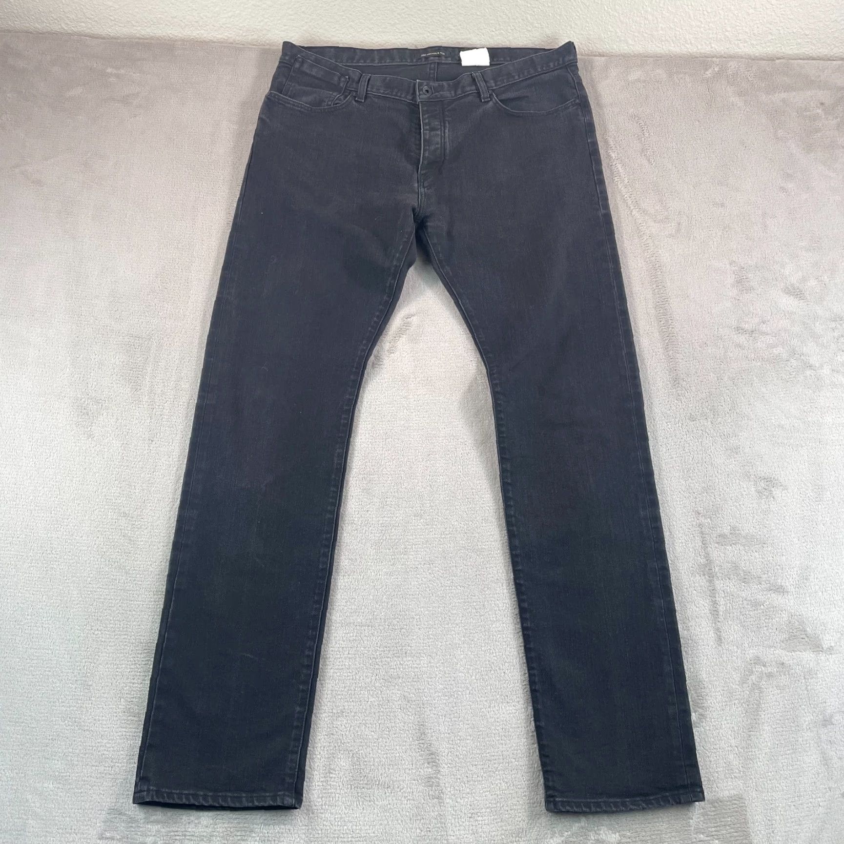 John Varvatos John Varvatos USA Bowery Jeans Men 38x34 Black Slim Straight Button Fly Grunge Size US 38 / EU 54 - 4 Thumbnail