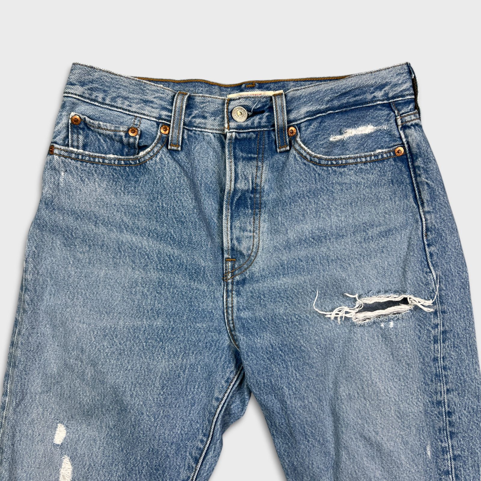 Levi's × Vintage Levi’s Wedgie Straight Jeans 28x26 High Waist Blue Denim Size 28" / US 6 / IT 42 - 2 Thumbnail