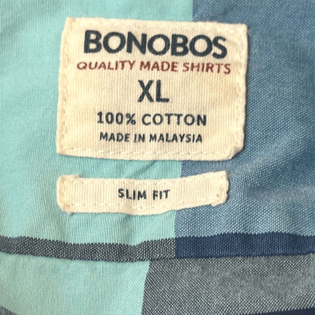 Bonobos Bonobos Button-Up Shirt XL Blue Slim Fit Long Sleeve Men’s Shirt Size US XL / EU 56 / 4 - 7 Thumbnail