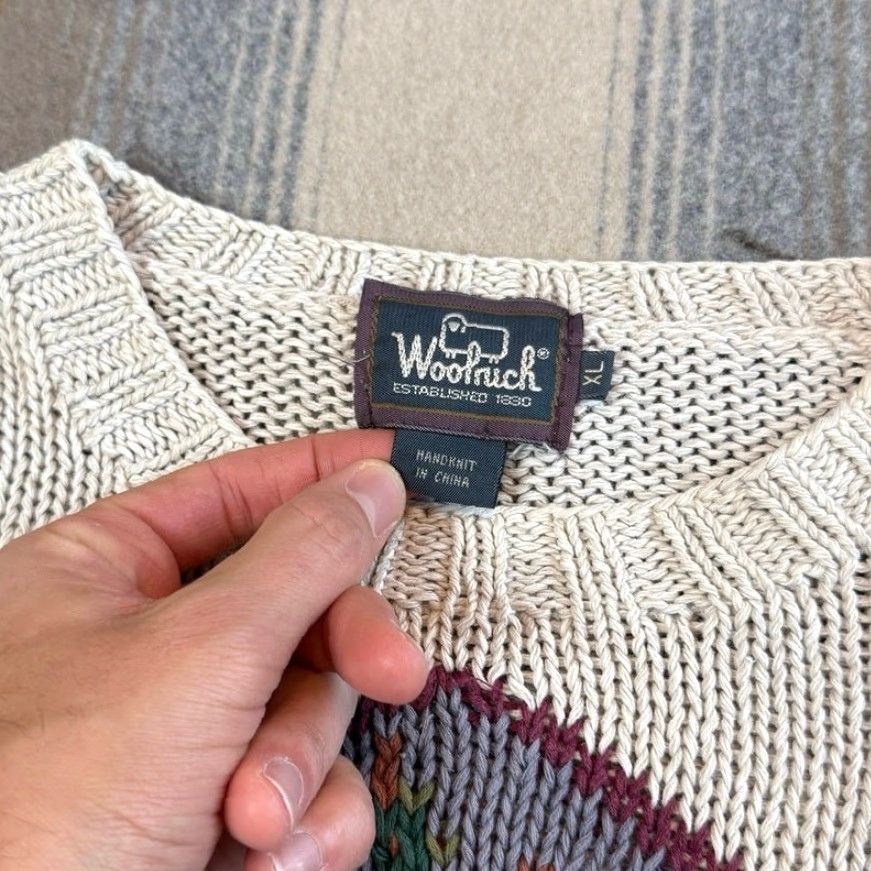 Vintage VINTAGE Woolrich Pullover Shirt Women XL Beige 90s Nature Winter Fall Spring Long Sleeve Knitted Seasonal Casual Mens/Womens Size XL / US 12-14 / IT 48-50 - 3 Thumbnail