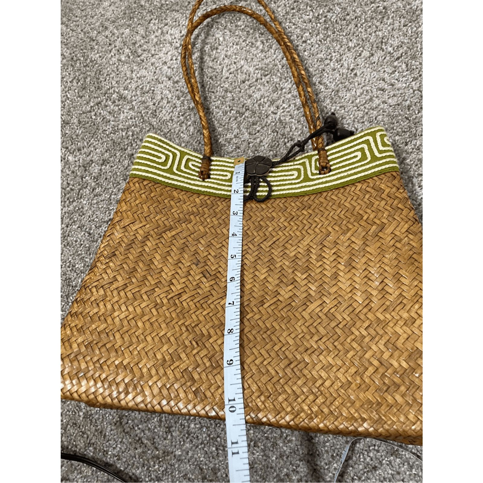 Other Woven Straw Women's Small Floral Earthly Bohemian Tote Size ONE SIZE - 6 Thumbnail