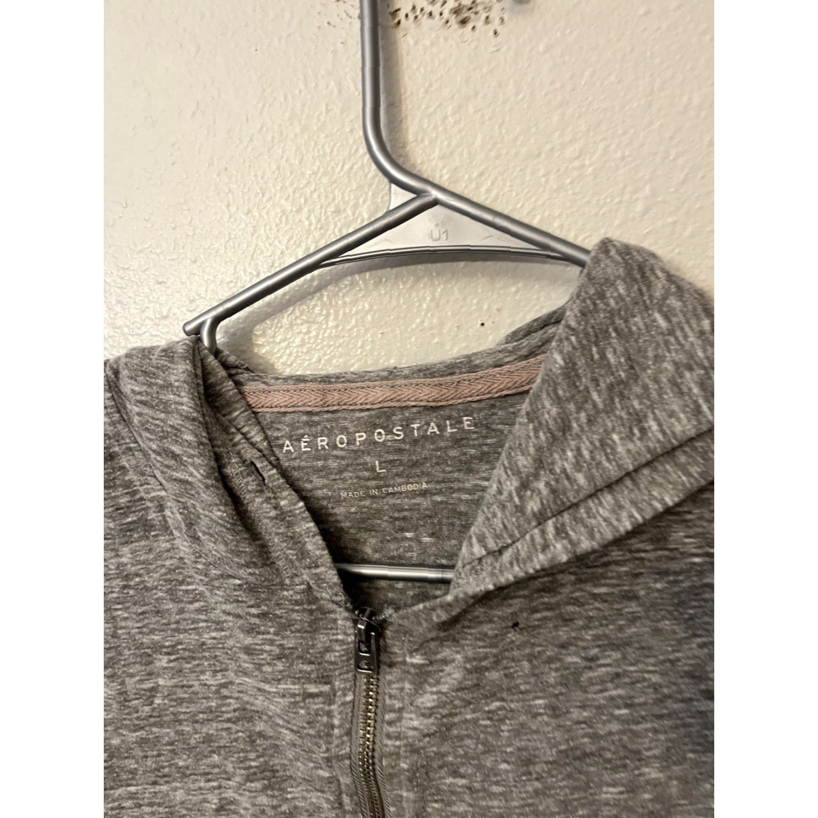 Vintage Aéropostale Hoodie Full Zip Lightweight Gray Large Women Long Sleeve Jacket Casual Size L / US 10 / IT 46 - 3 Thumbnail