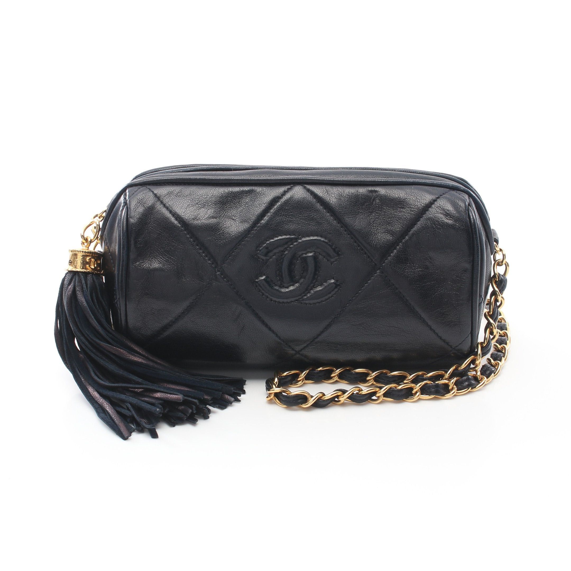 Chanel Chanel Matelasse Chain Shoulder Bag Lambskin Dark Navy Gold Hardware Fringe Size ONE SIZE - 1 Thumbnail