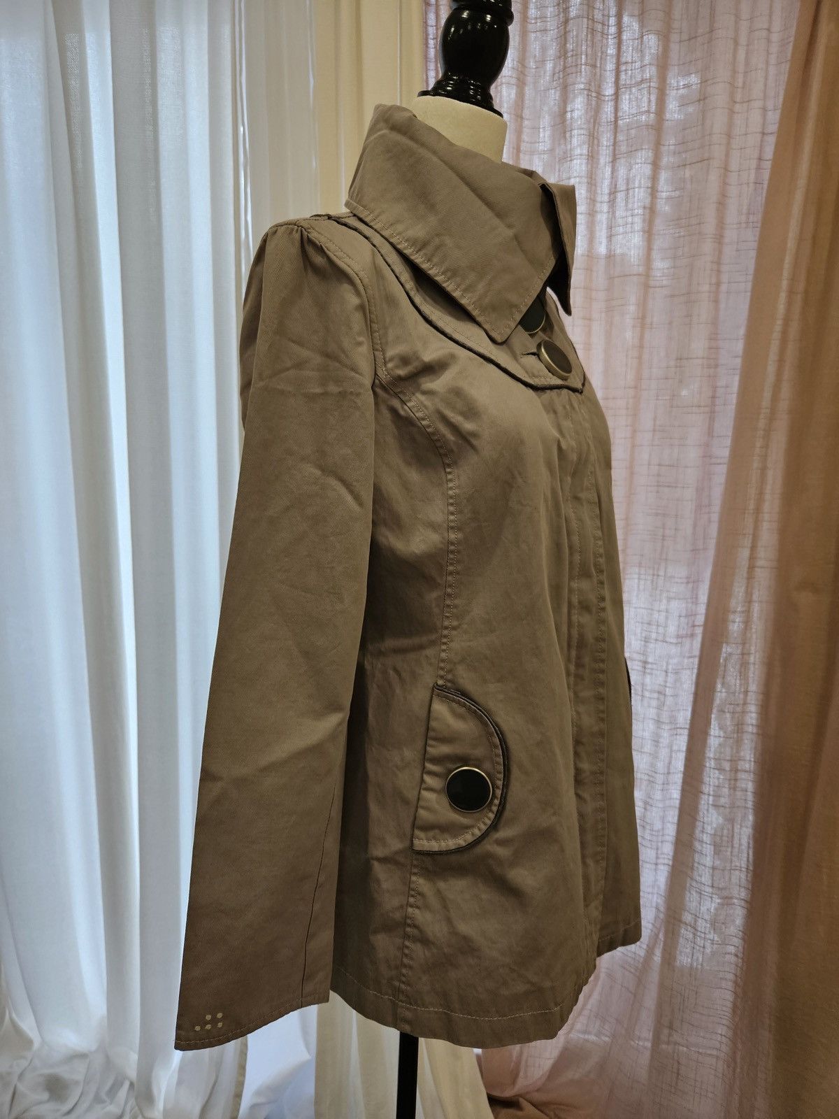 Designer × Soia & Kyo × Vintage SOIA & KYO Gray Adjustable Large Lapels Coat Size L / US 10 / IT 46 - 4 Thumbnail