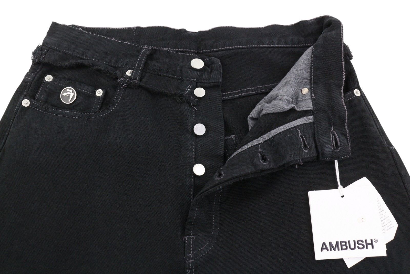 Ambush Design WAIST DETAIL W31 Black Distress Button Jeans 86797 Size US 31 - 5 Thumbnail