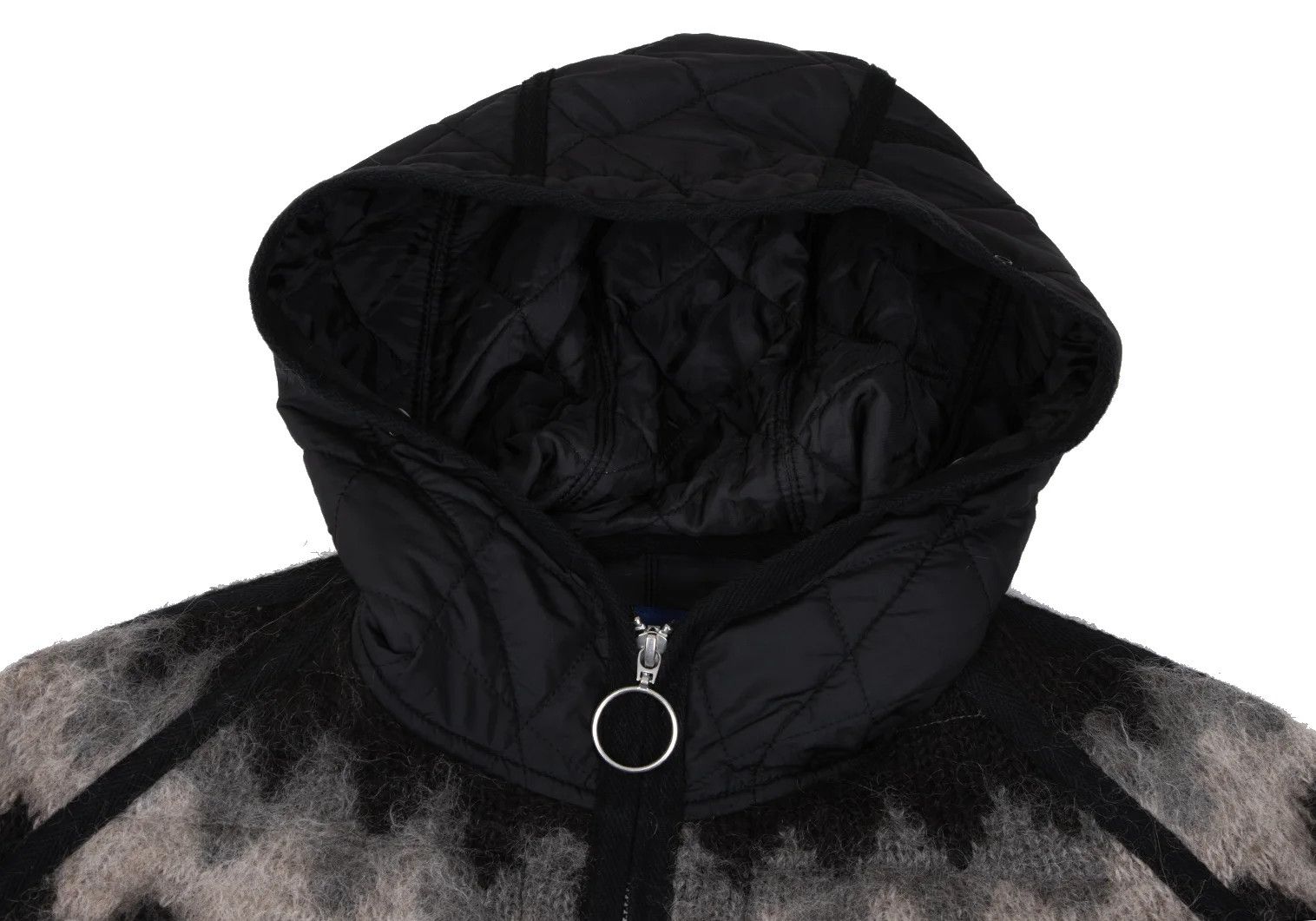 Junya Watanabe Quilted Knit Zip Blouson in Black Beige, Size M Size US M / EU 48-50 / 2 - 3 Thumbnail