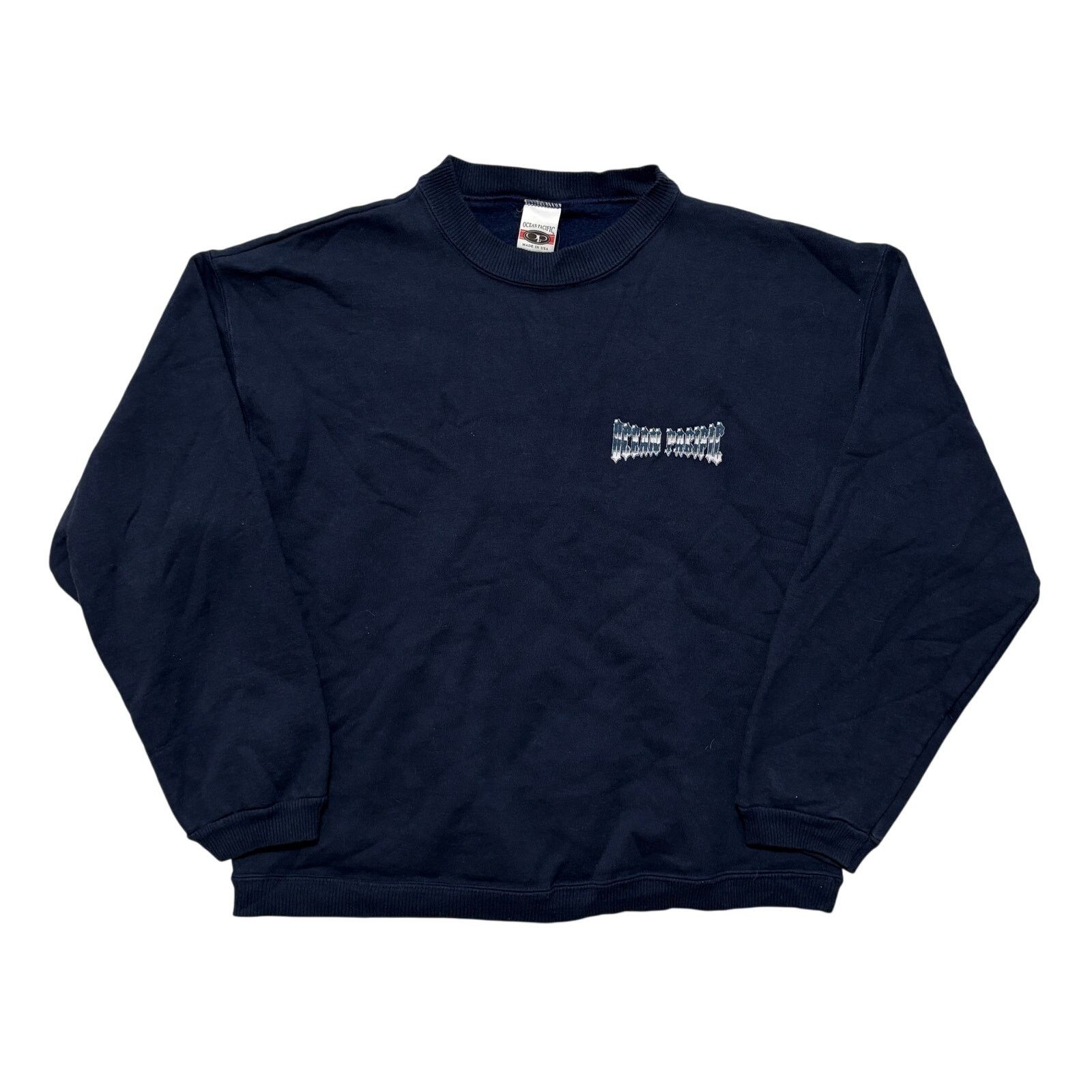 Ocean Pacific VTG 90's Ocean Pacific OP Surf Navy Blue Pullover Sweatshirt Size US L / EU 52-54 / 3 - 1 Thumbnail