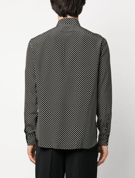 Saint Laurent Paris o1s1wg110425 646850 Shirt in Dotted Crepe De Chine Size US M / EU 48-50 / 2 - 4 Thumbnail