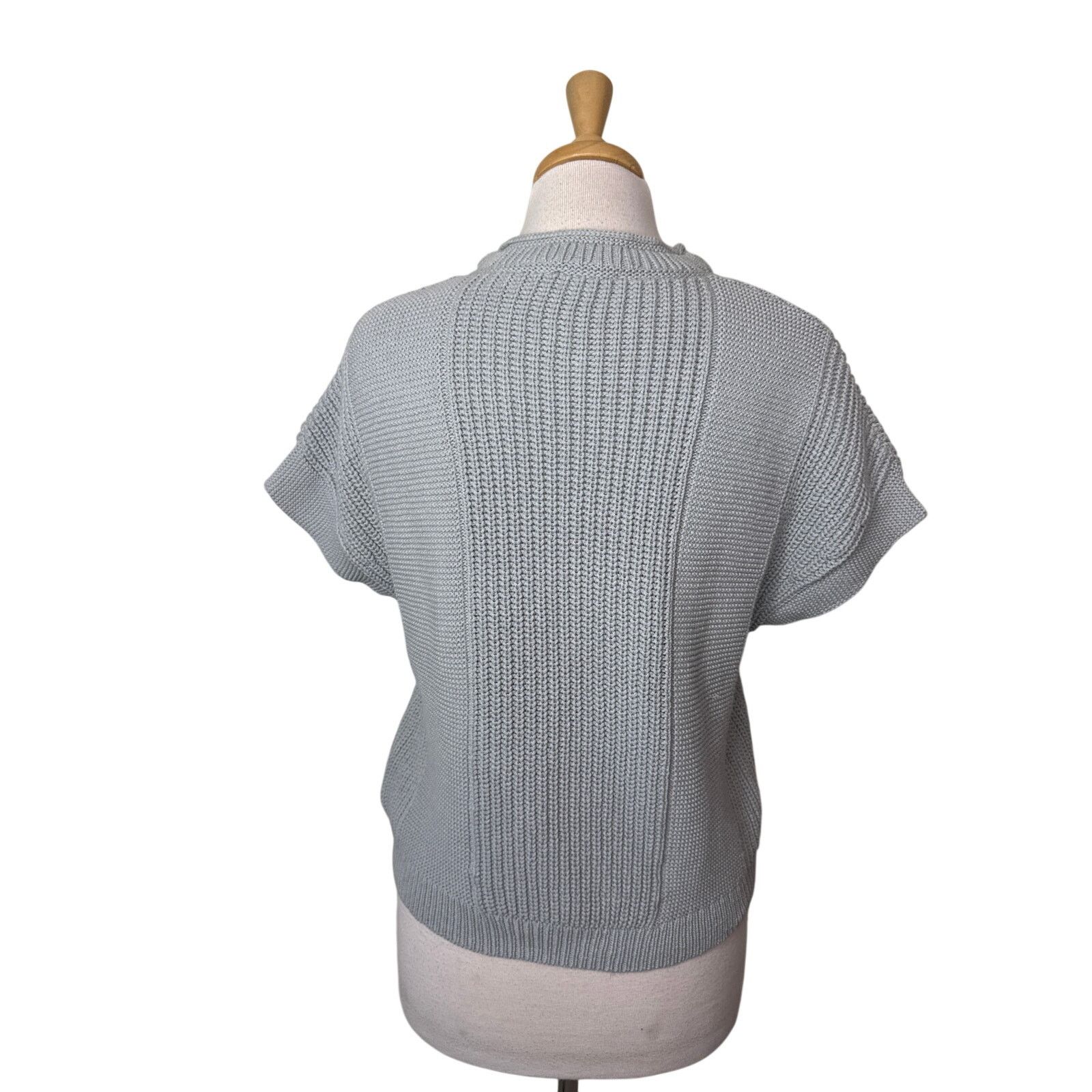 Other WRAP LONDON Short Sleeve Mock Neck Cotton Knit Sweater Size M / US 6-8 / IT 42-44 - 4 Thumbnail