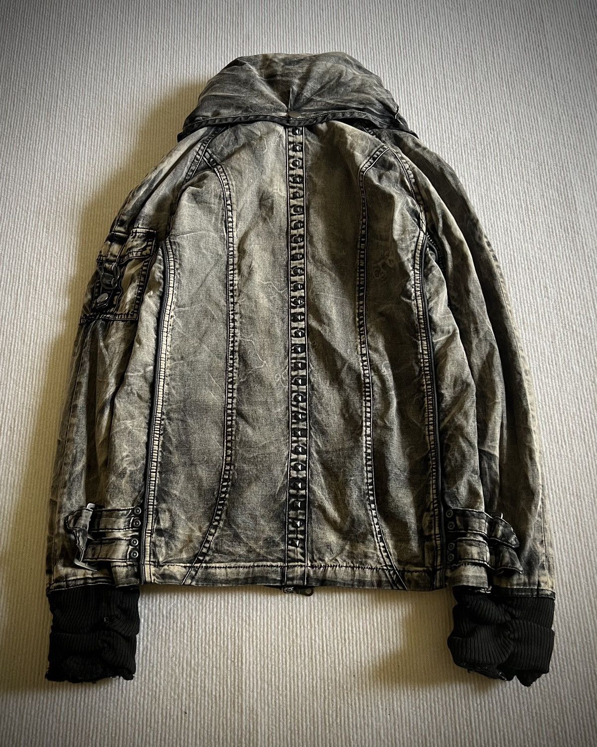 Japanese Brand Xfrm Flame Wash Studded Skeleton Panel Hooded Jacket 2000s Size US M / EU 48-50 / 2 - 12 Thumbnail