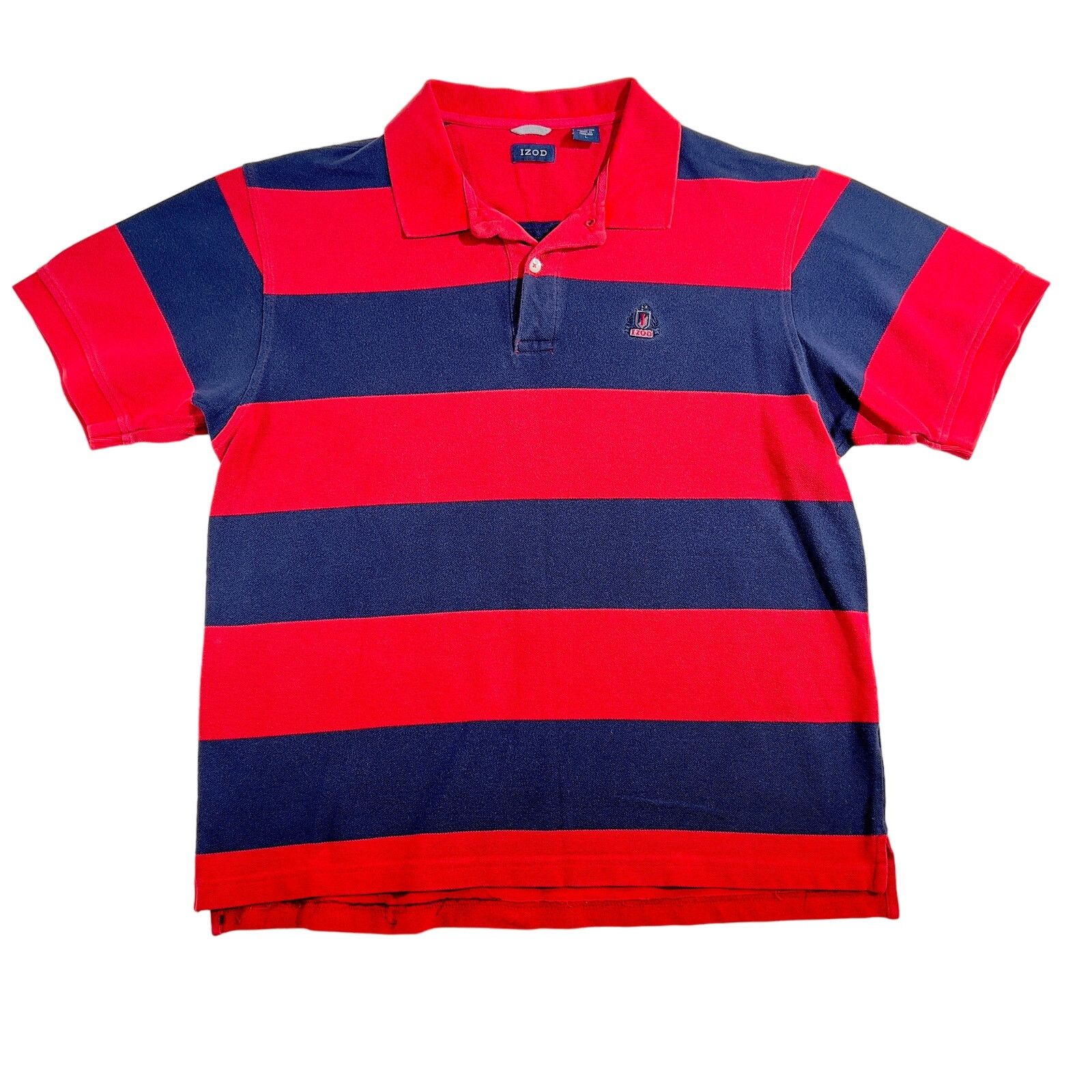 Izod Izod Polo Men L 2-Button Izod Logo on Chest Cotton Red Black Size US L / EU 52-54 / 3 - 1 Thumbnail