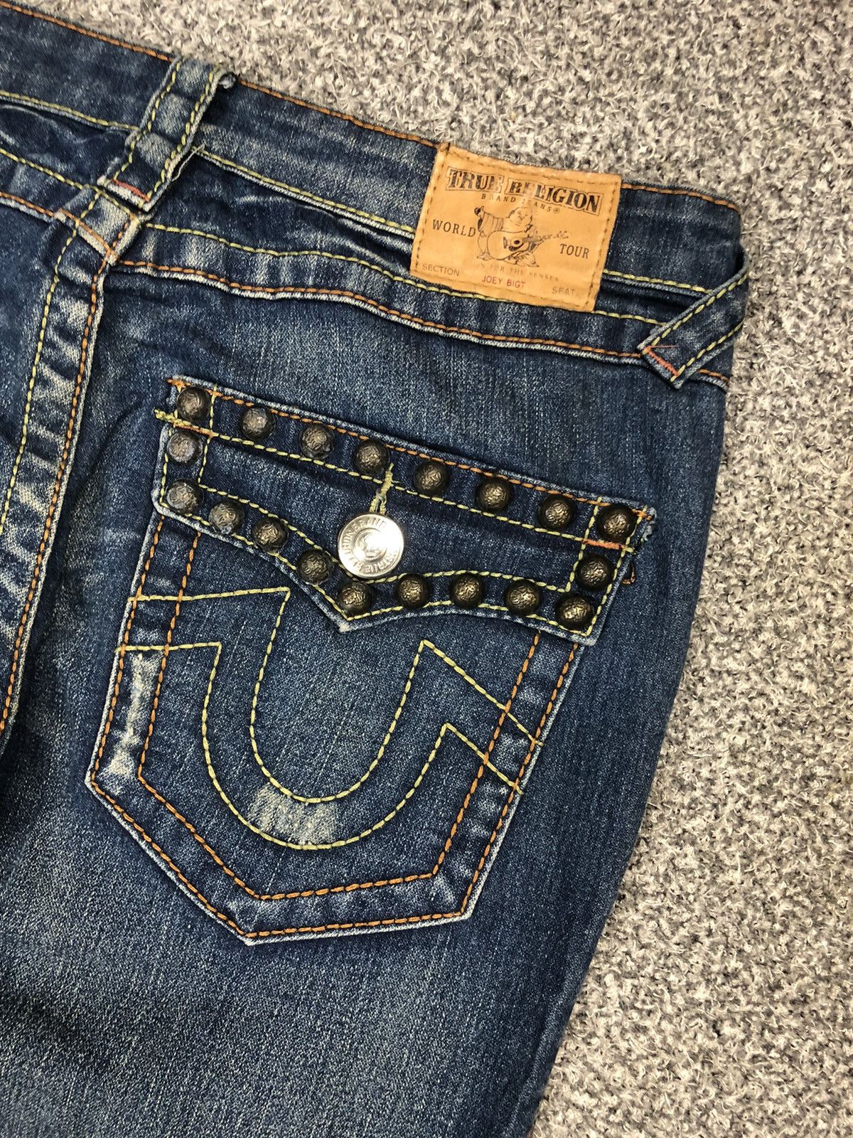Japanese Brand Vintage True Religion Joey Studded Twisted Flare Jeans Size 32" / US 10 / IT 46 - 17 Thumbnail