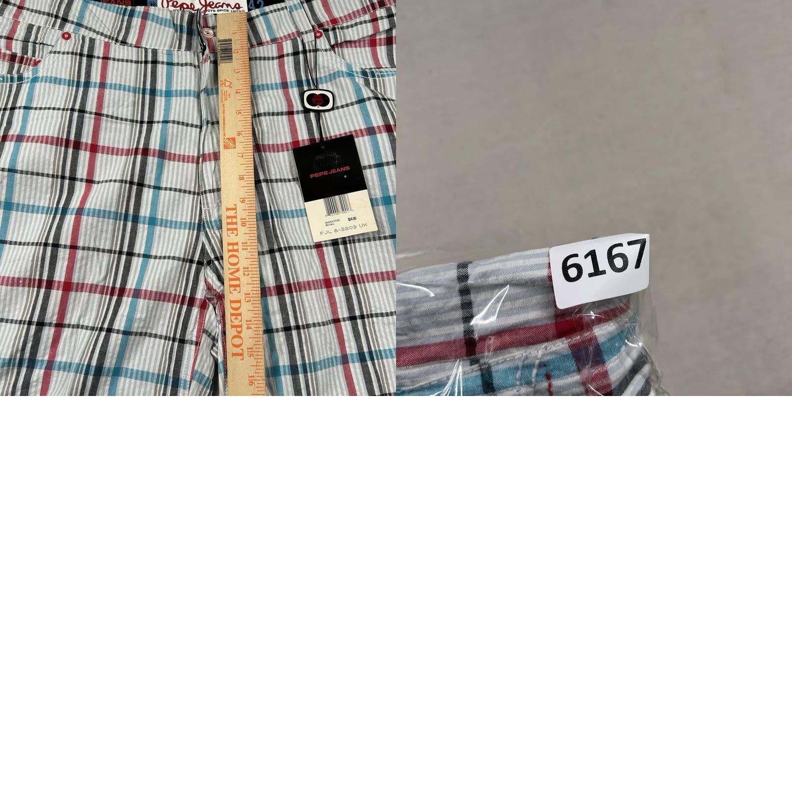 Pepe Jeans Pepe Jeans London Shorts Mens 42 Seersucker Plaid Bermuda Hip Hop Multicolor Cotton 5-Pocket 14in Inseam Baggy Relaxed Casual Mens Size US 42 / EU 58 - 9 Thumbnail