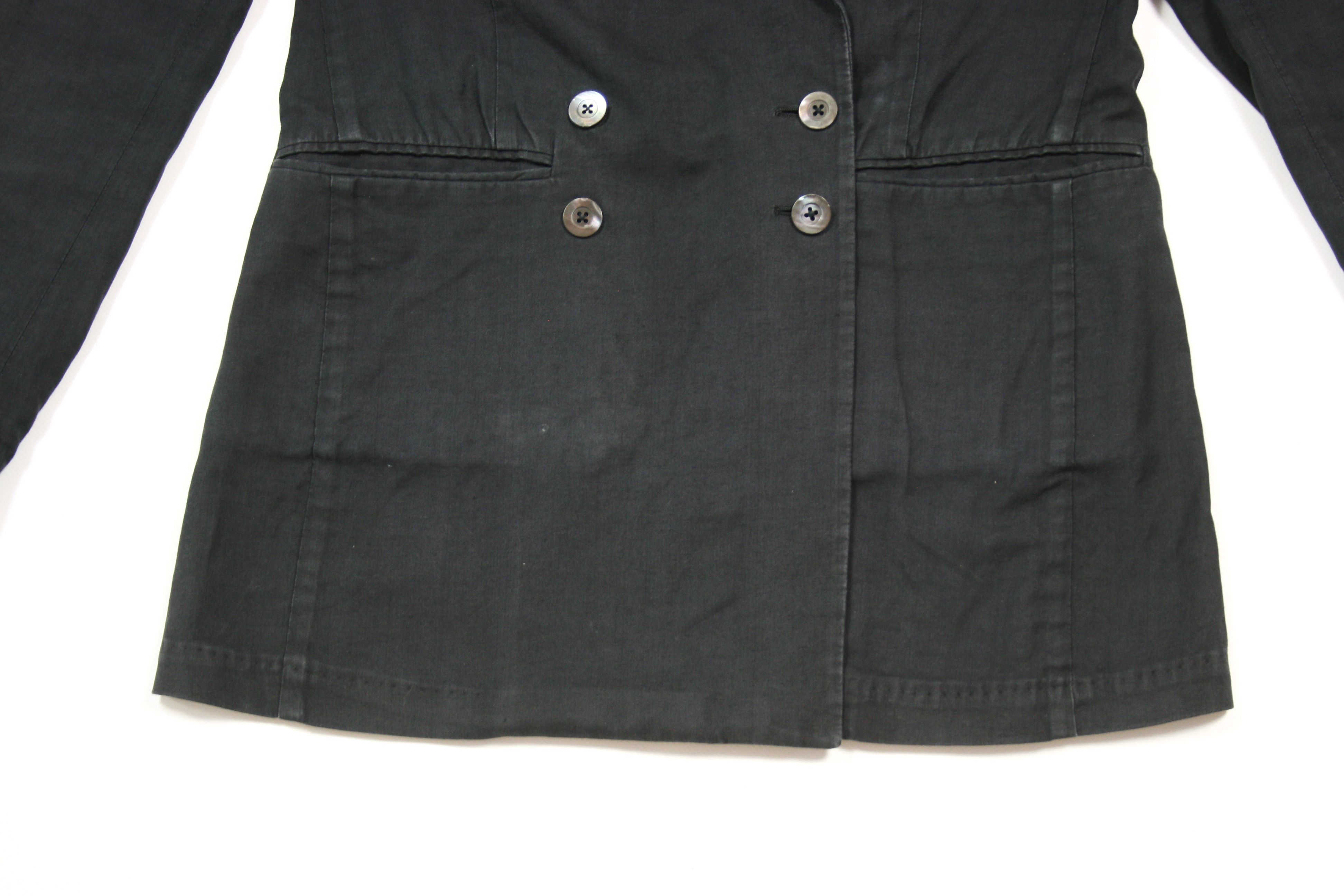 Dries Van Noten 00S Cotton Paper Garment Dyed D-B Oversize Blazer Vintage Size XS / US 0-2 / IT 36-38 - 5 Thumbnail