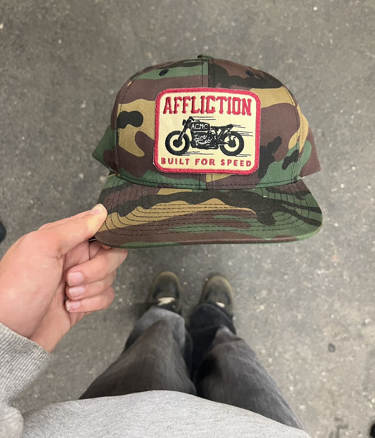 Affliction × Vintage Affliction vintage SnapBack hat rare hype camo streetwear Size ONE SIZE - 1 Thumbnail