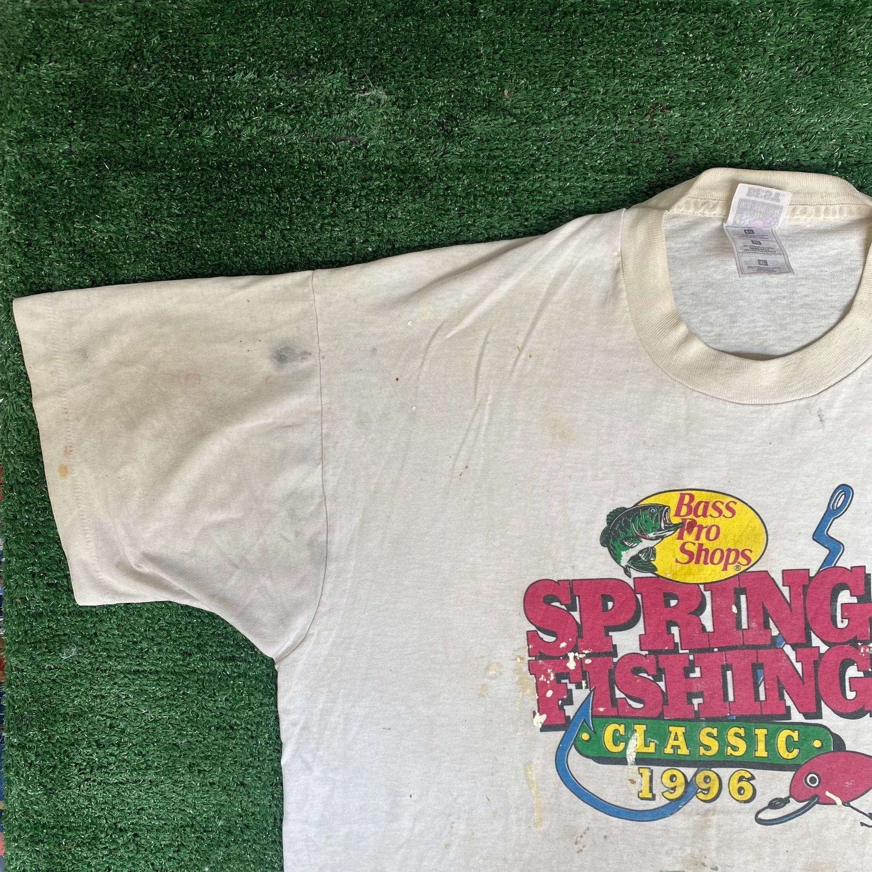 Bass Pro Shops Vintage 90s Bass Pro Shops Shirt Fishing Logo Thrashed Tee Size US XL / EU 56 / 4 - 2 Thumbnail