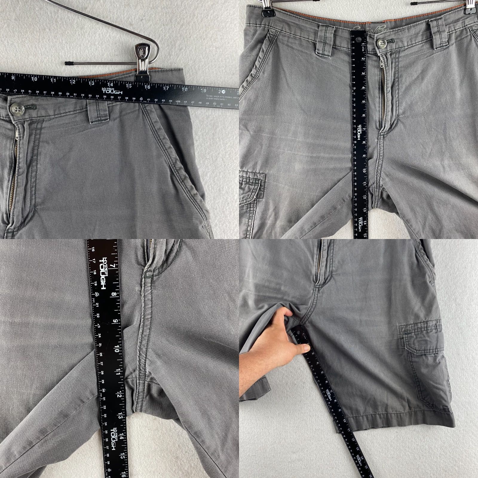 Eddie Bauer Eddie Bauer Mens Cargo Shorts 36 Gray Cotton Blend Rip Stop Flap Pockets Outdoor Casual Size US 35 - 8 Thumbnail