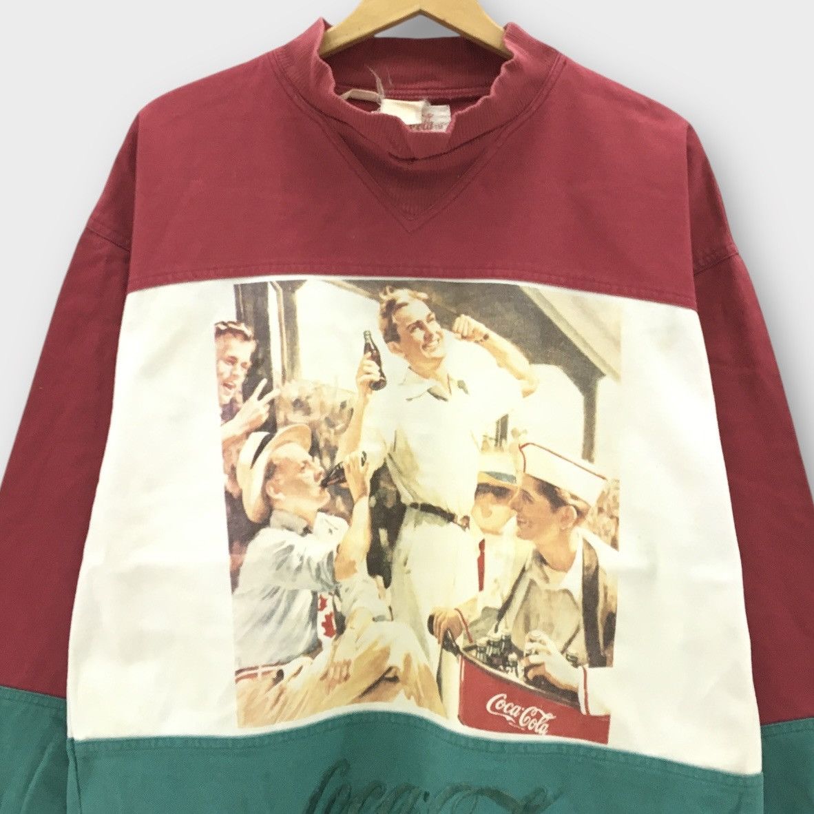 Vintage Vintage 1990s Coca Cola Turtleneck Embroidered Logo Size US M / EU 48-50 / 2 - 2 Thumbnail