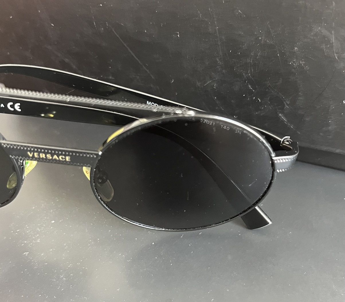 Versace Versace black round sunglasses Size ONE SIZE - 8 Thumbnail