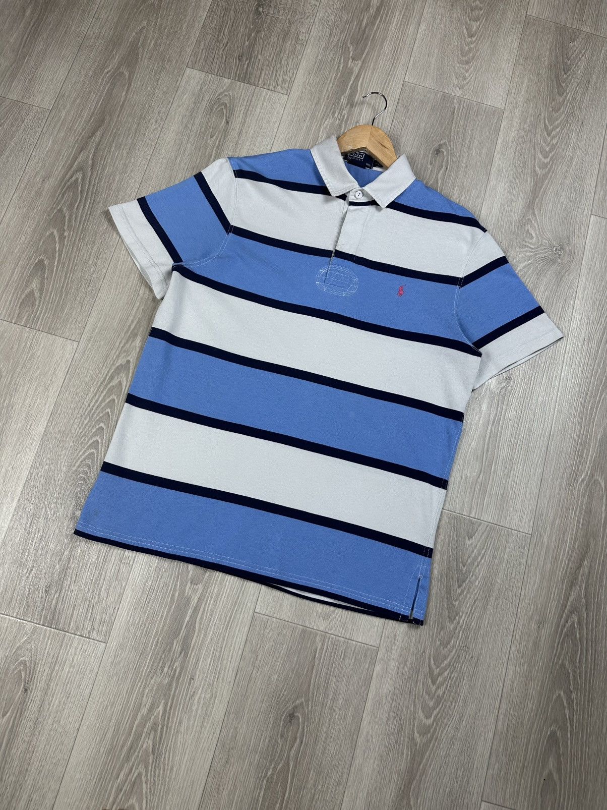 Polo Ralph Lauren Vintage Polo Ralph Lauren Rugby Striped Polos Shirt Size L Size US L / EU 52-54 / 3 - 3 Thumbnail