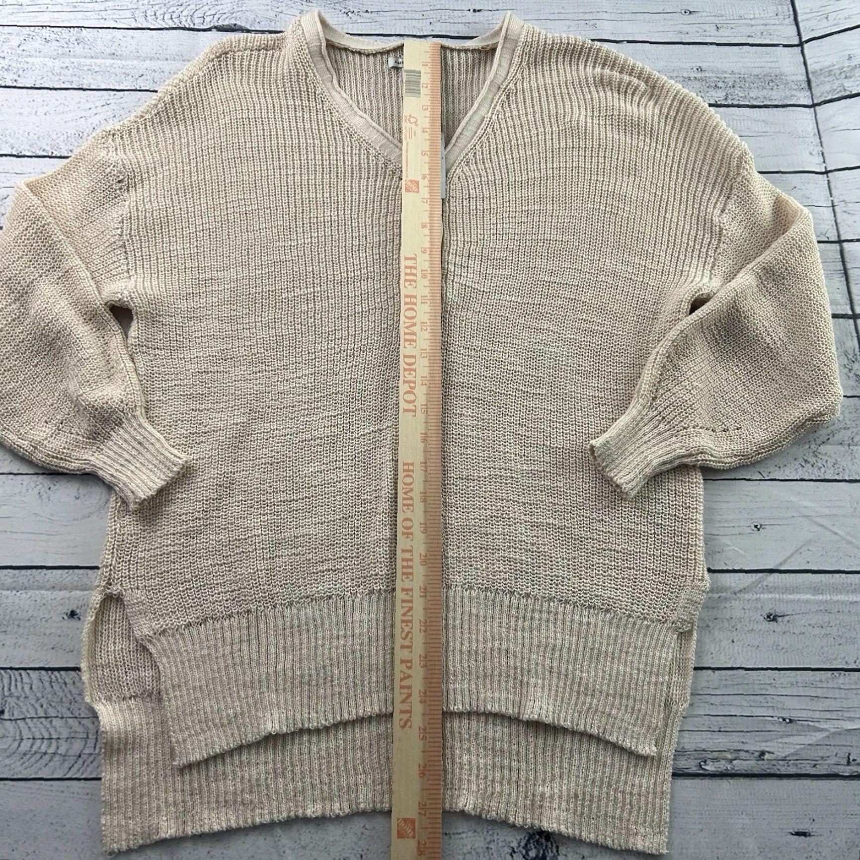 American Eagle Outfitters VINTAGE American Eagle Oversized Button Front Knit Sweater Women's XS/S Beige Size S / US 4 / IT 40 - 4 Thumbnail