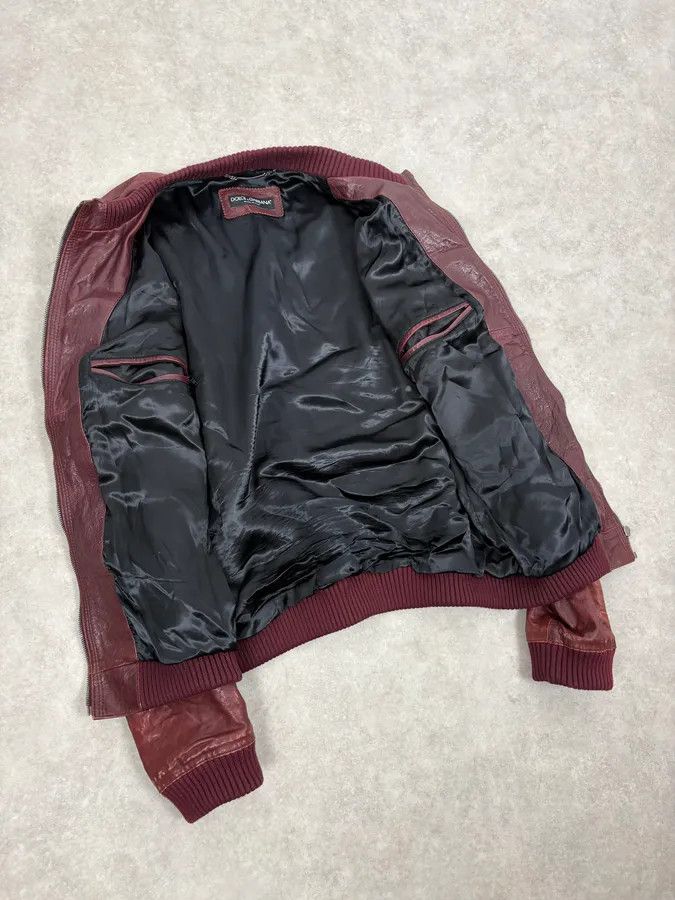 Dolce & Gabbana AW2011 Dolce & Gabbana Bordeaux Red Leather Jacket Size US L / EU 52-54 / 3 - 8 Thumbnail