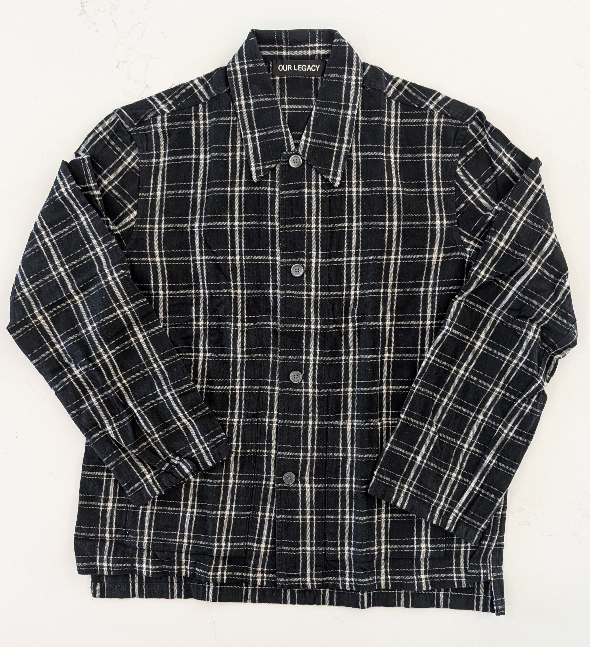 Our Legacy Our Legacy Haven Jacket Black White Helix Flannel Size 48 Size US M / EU 48-50 / 2 - 3 Thumbnail