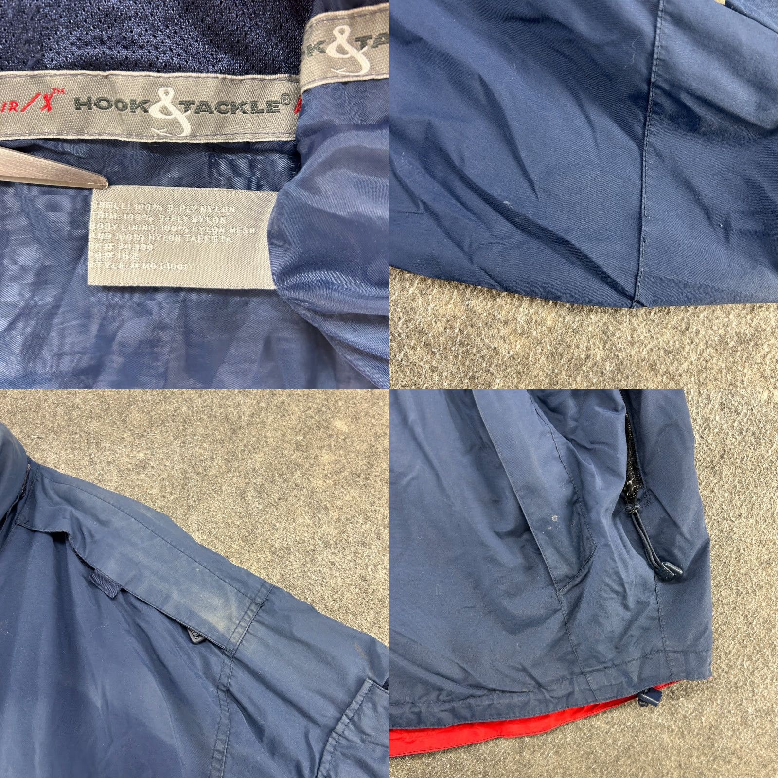 Vintage Hook & Tackle Jacket Mens 2XL Blue Navy Full Zip 50 UPF Sun Protection Workwear Windbreaker Jacket Men Size US XXL / EU 58 / 5 - 8 Thumbnail