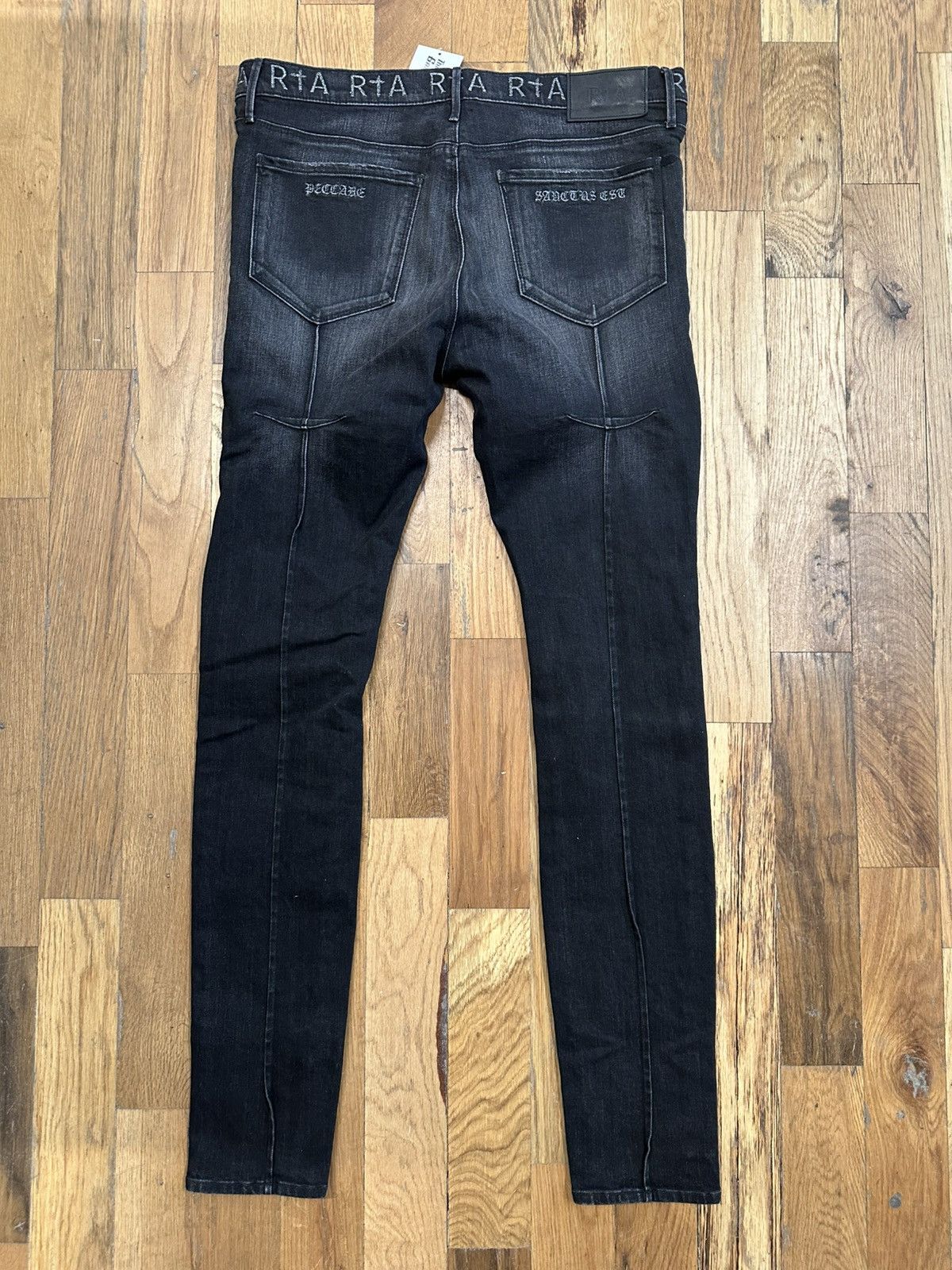 Rta Rta Silver Spell Knee Rip Faded Black Denim Jeans Size 36 Size US 36 / EU 52 - 2 Thumbnail