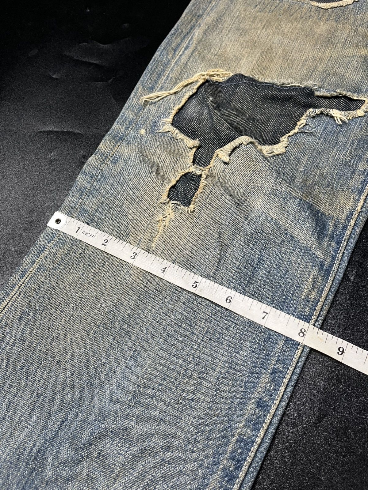 Designer × Japanese Brand × Levi's Vintage Clothing Kurt Cobain style levis patchwork Distressed faded Jeans Size US 30 / EU 46 - 18 Thumbnail