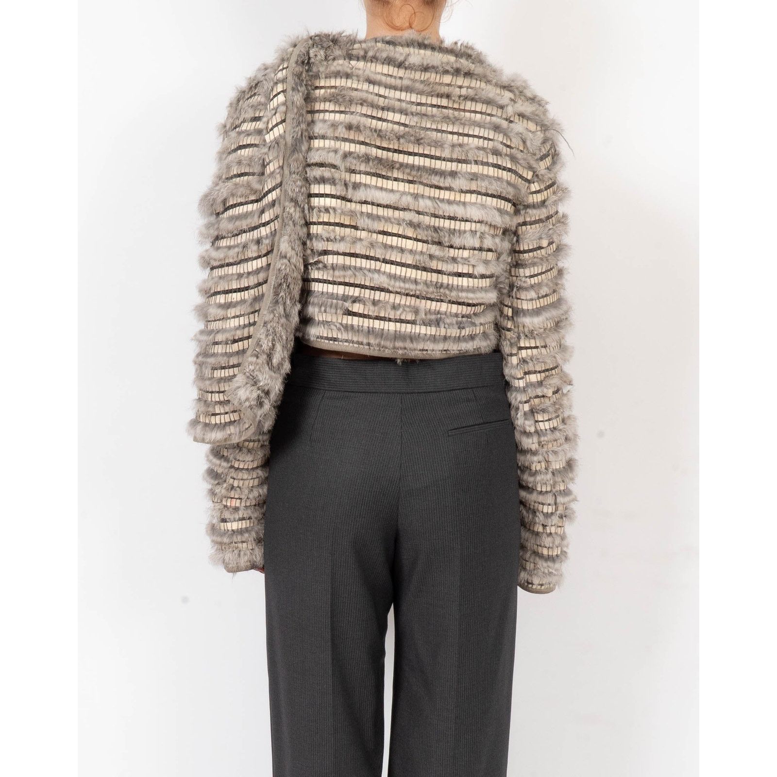 Haider Ackermann FW06 Scarf Collar Fur Jacket in Grey Mink Size S / US 4 / IT 40 - 5 Thumbnail