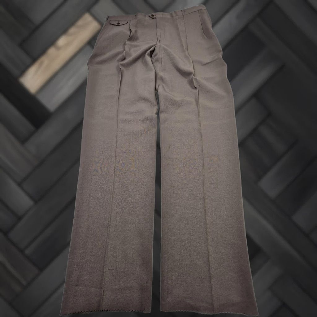 Vintage VTG Racquet Club Dress Pants Men's 40x36 Beige Wool Pleated Straight Unhemmed Size US 40 / EU 56 - 1 Thumbnail
